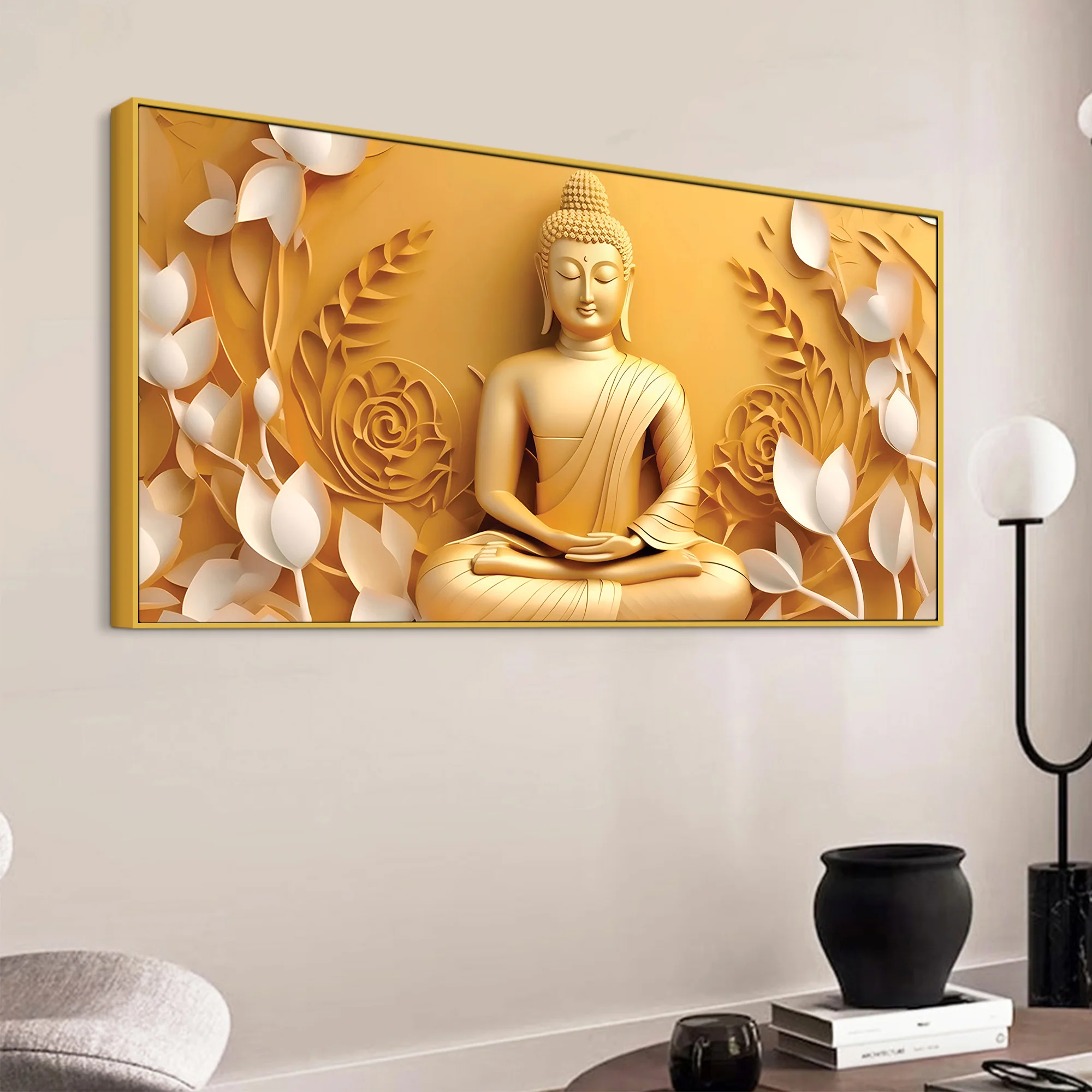 Buddha Room Decor Canvas Painting – Modern Spiritual Artwork - Image 5