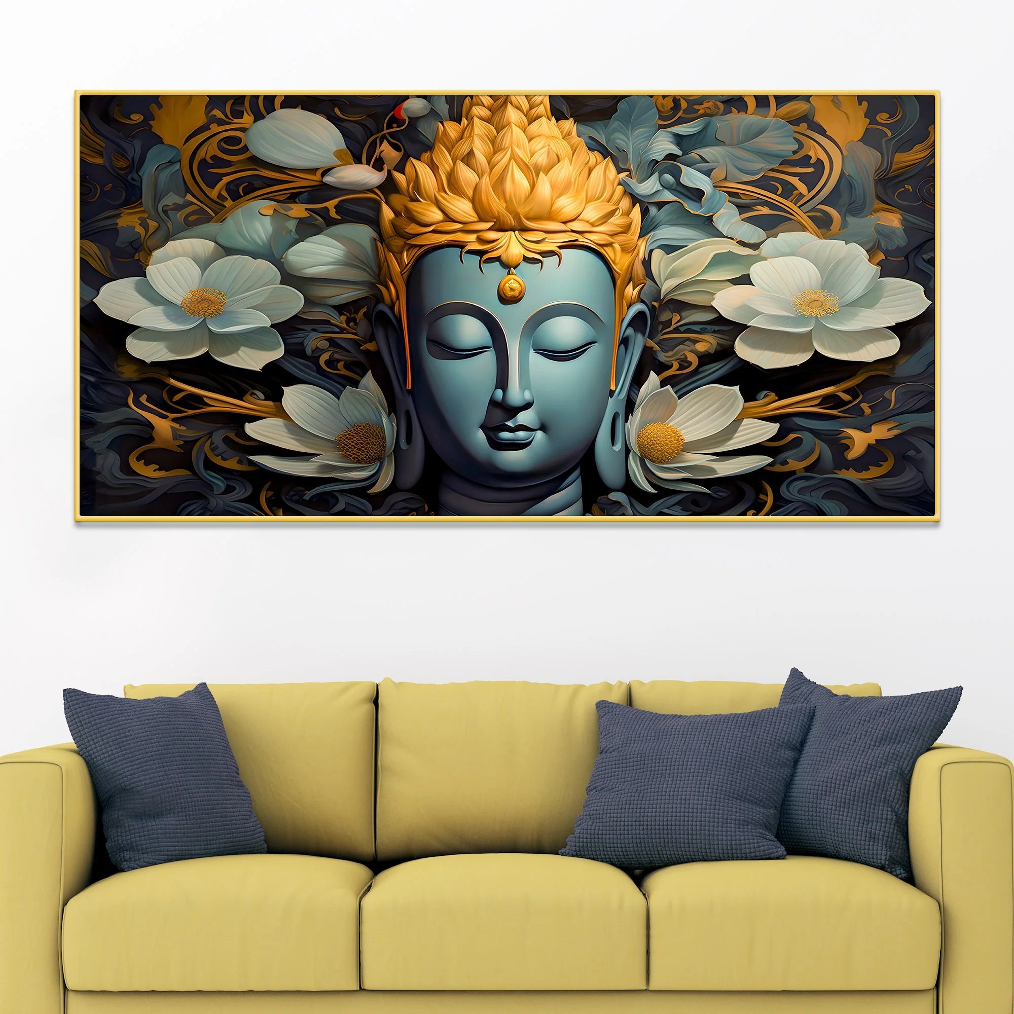 Buddha Serenity Canvas Painting for Positive Home Vibes