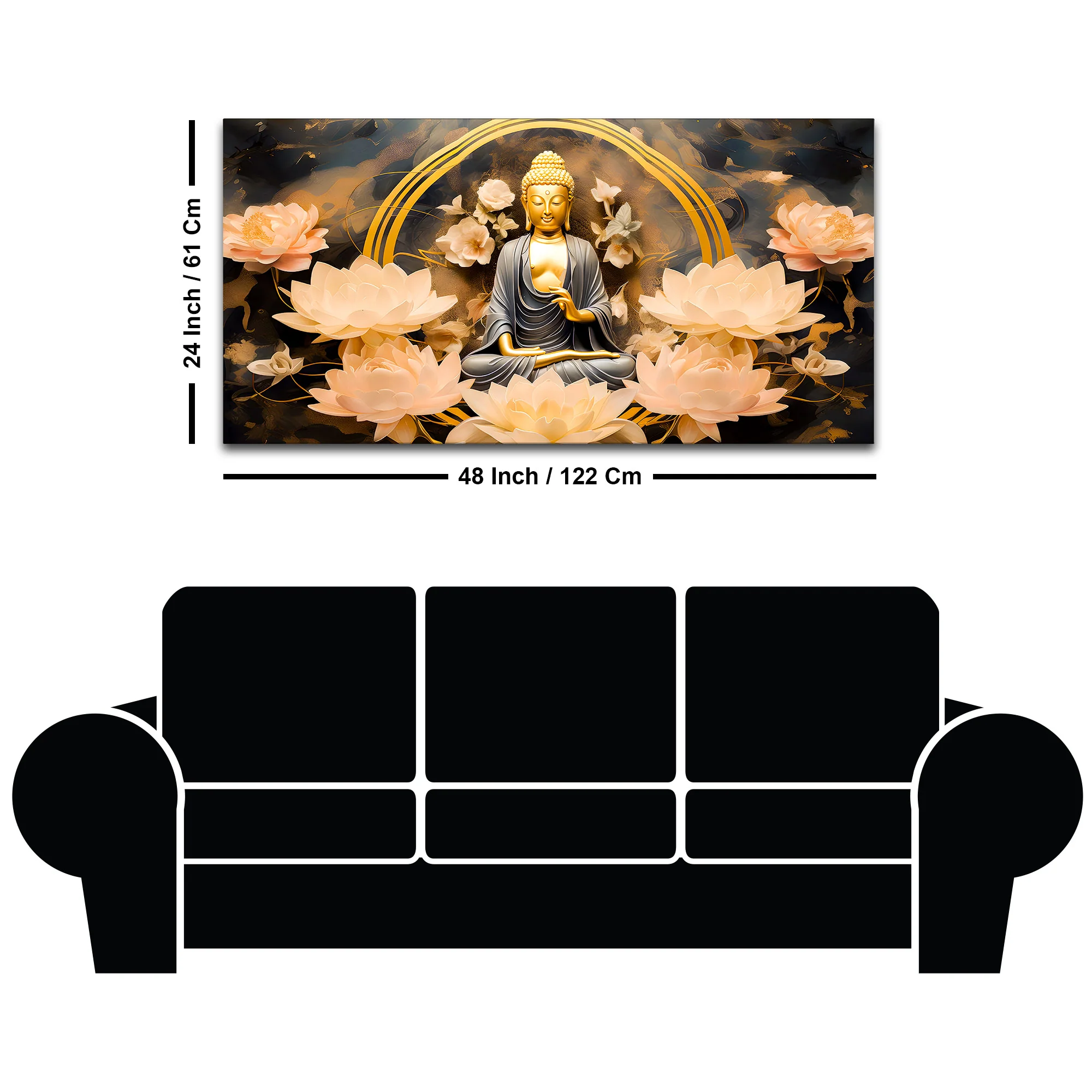 Buddha Serenity Canvas Wall Painting for Living Room & Office - Image 8