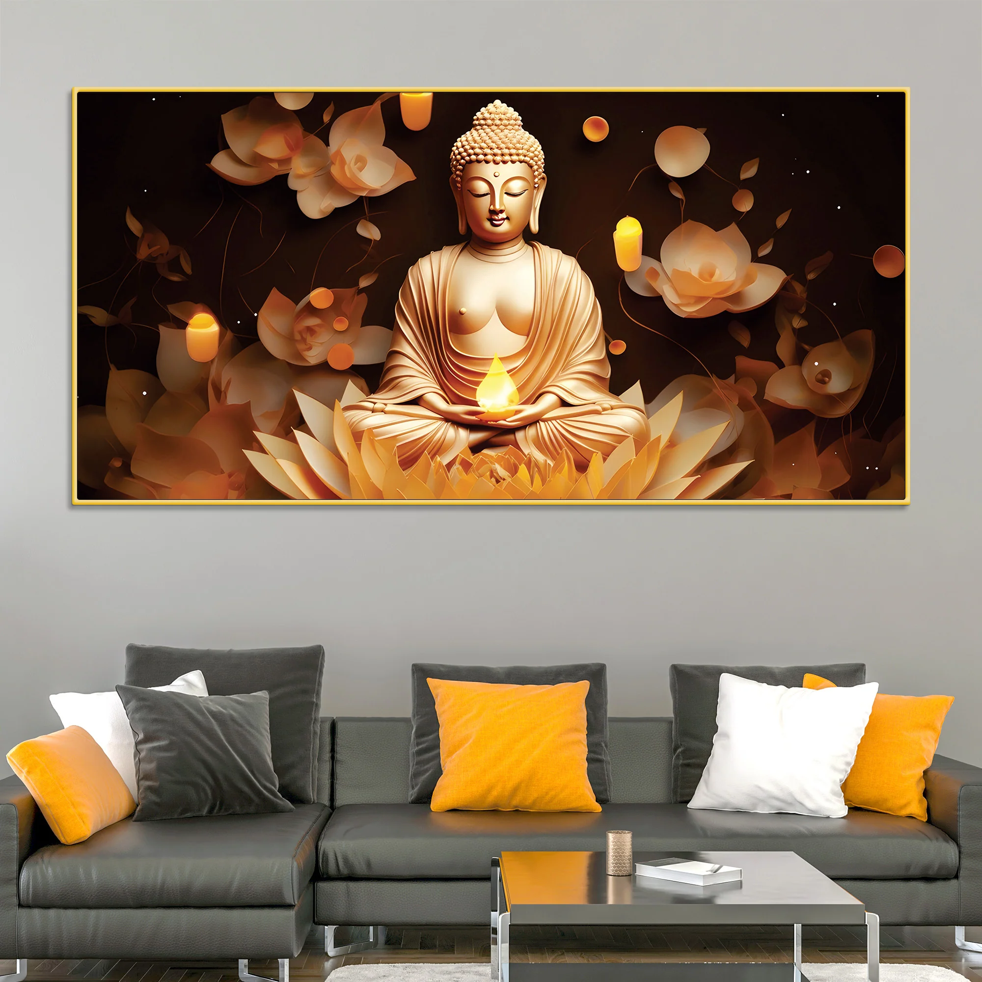 Buddha Serenity Painting for Living Room Decoration