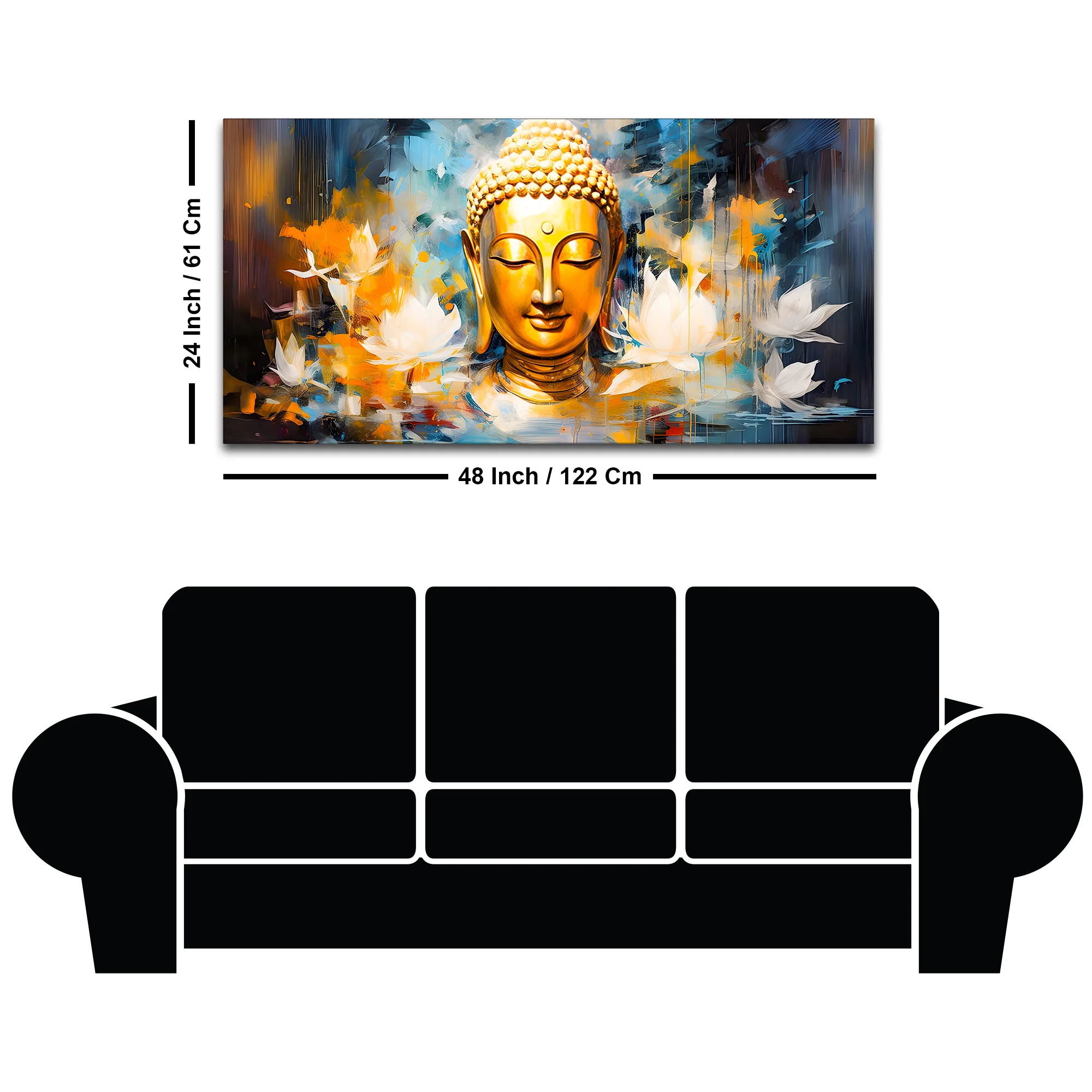 Buddha Spiritual Canvas Wall Painting for Office & Living Room - Image 8