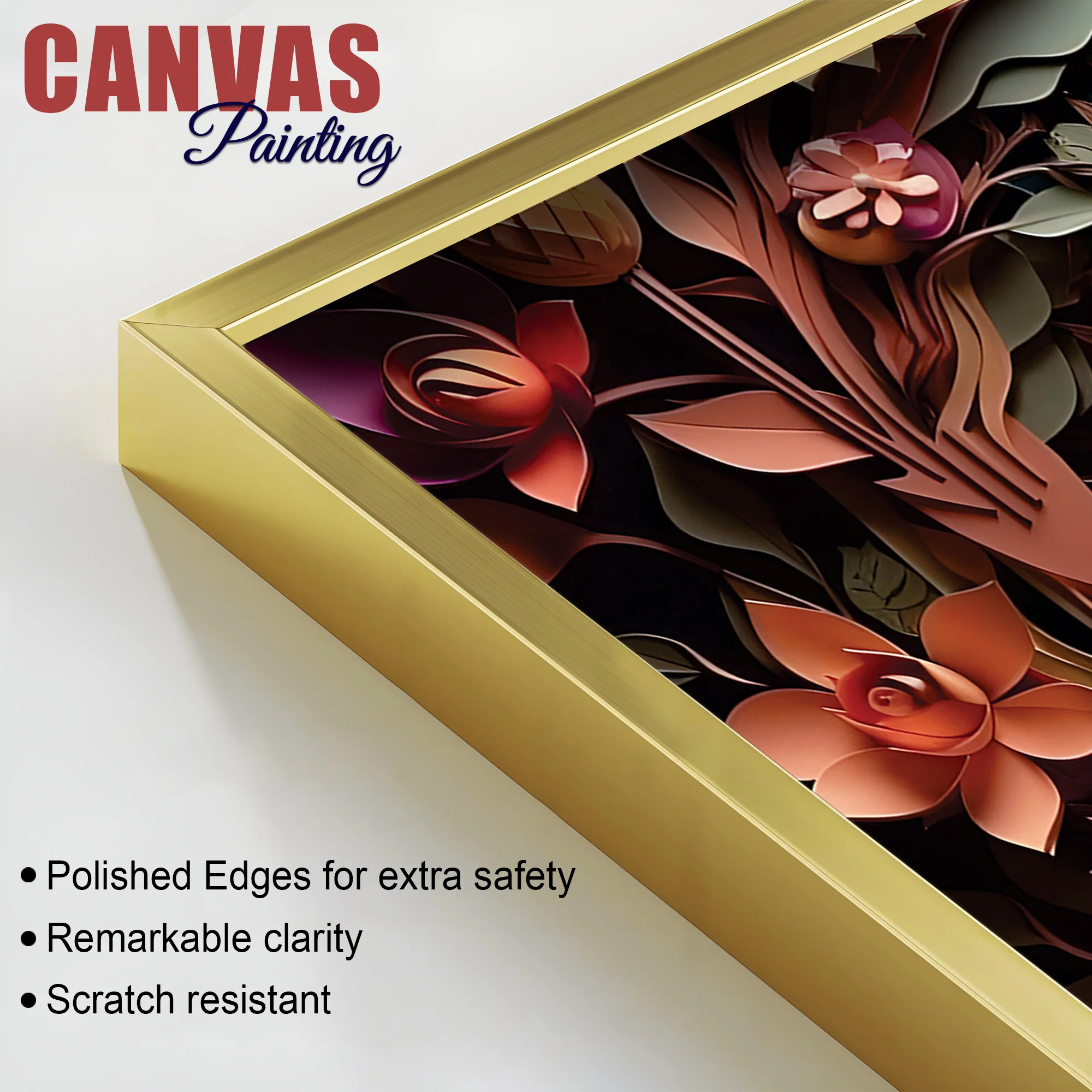 Buddha Wall Art with Floral Design – Luxury Canvas Painting - Image 6