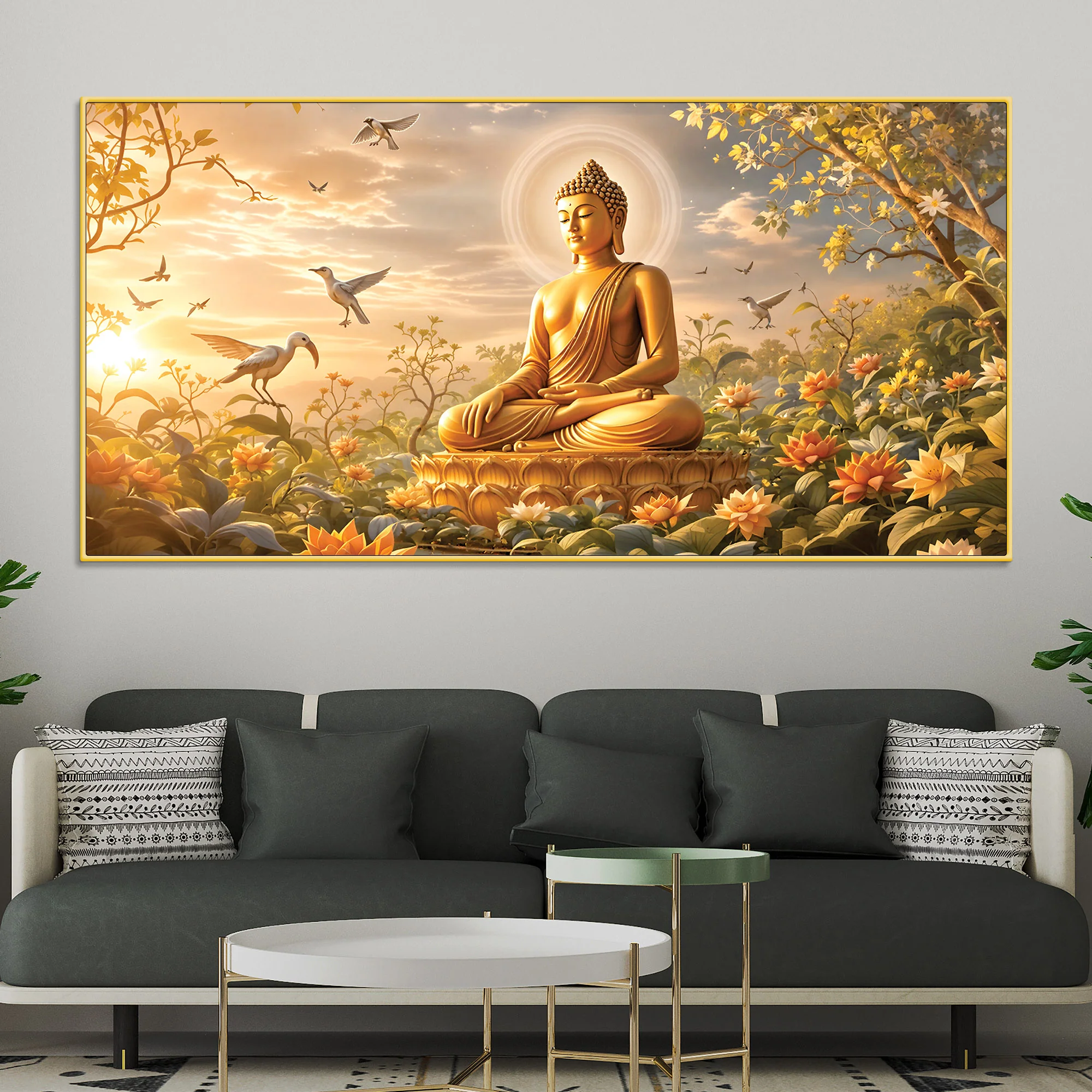 Buddha Wall Painting Decor for Calm Living Spaces - Image 2