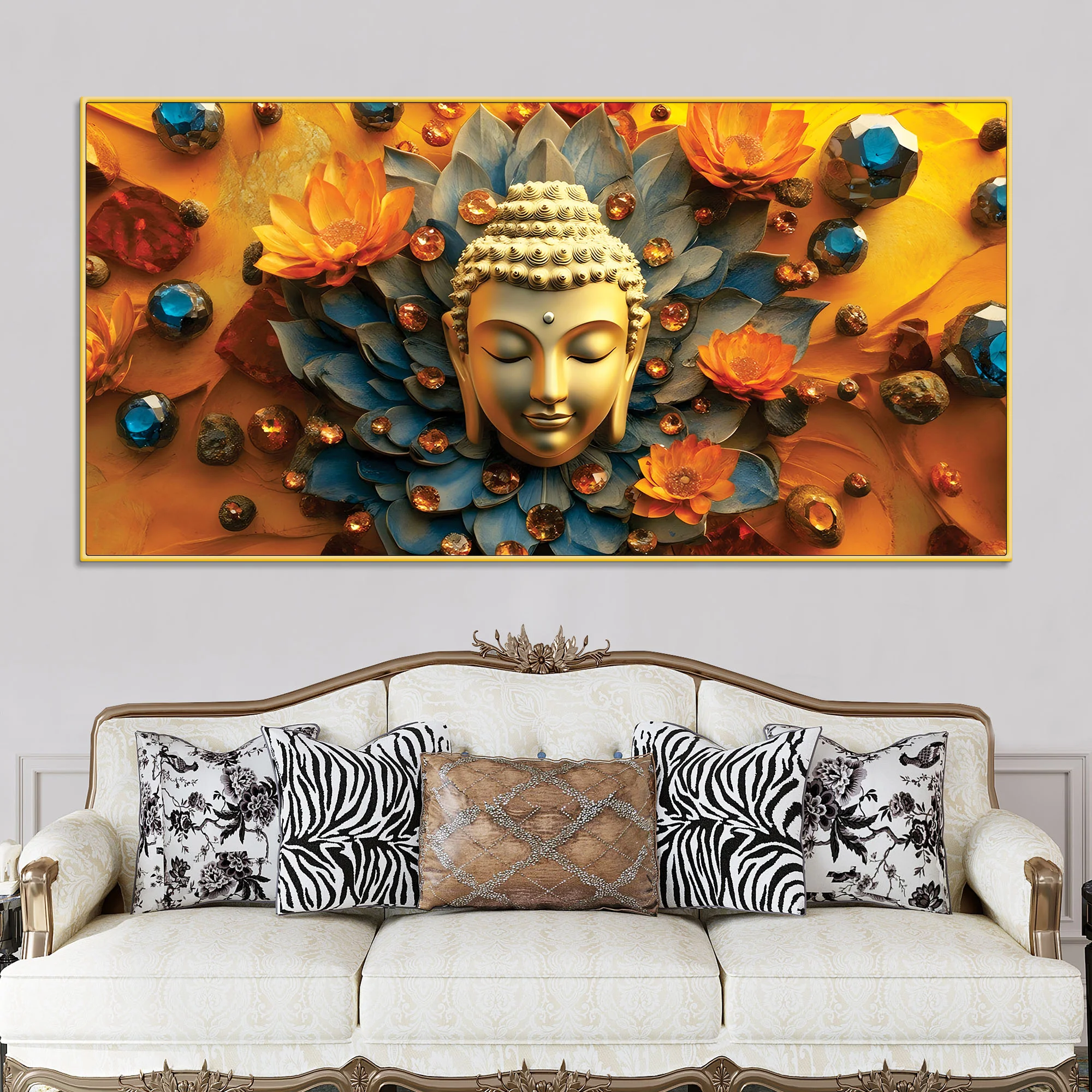 Buddha Wall Painting Decor for Elegant Interiors