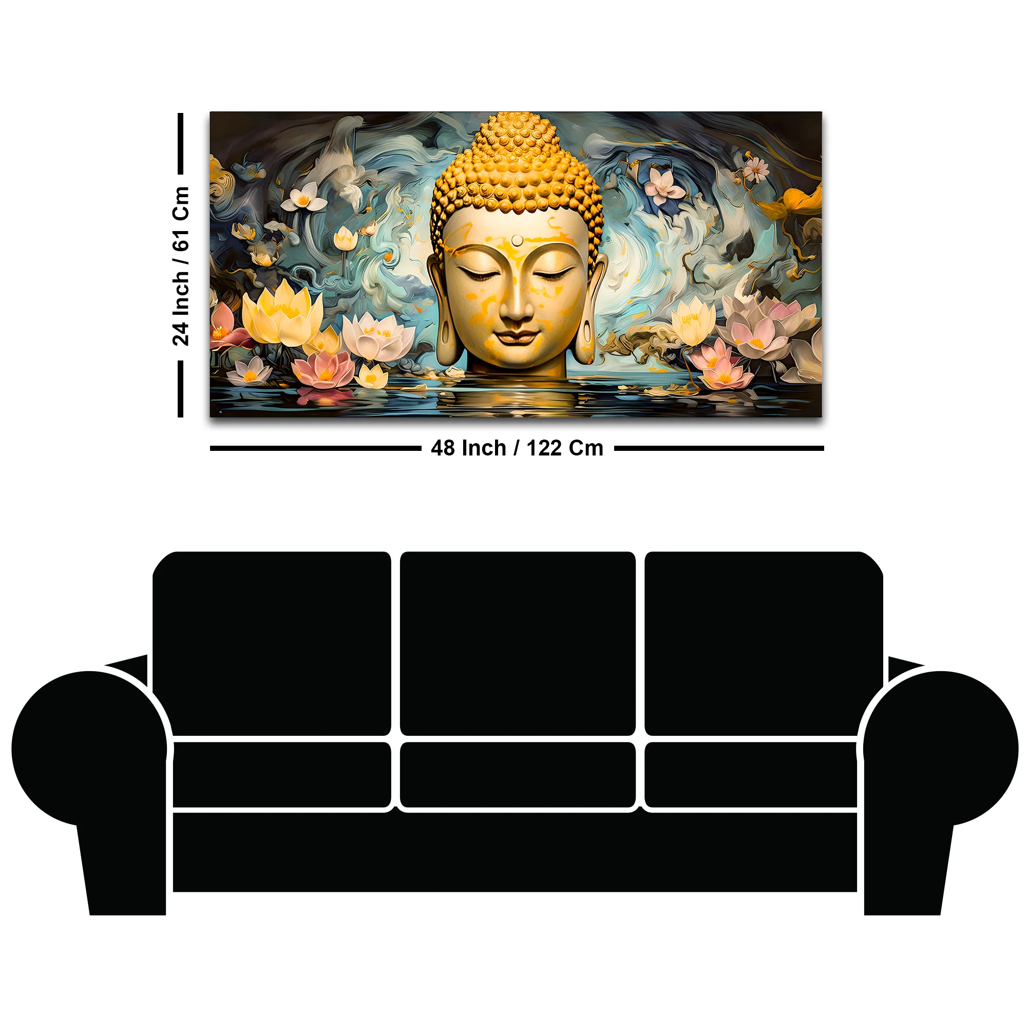 Buddha Wall Painting Decor for Modern Home Interiors - Image 8