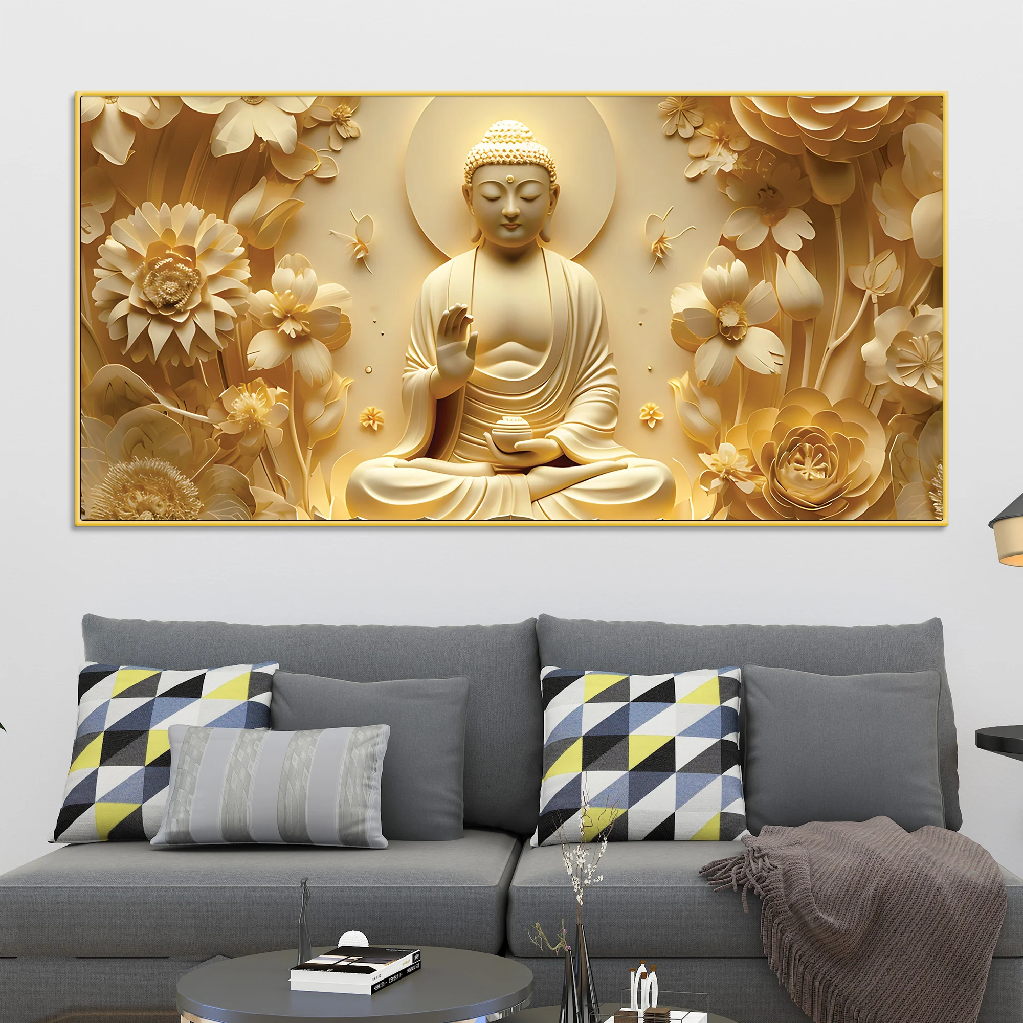 Buddha Wall Painting Decor for Positive Home Energy - Image 2
