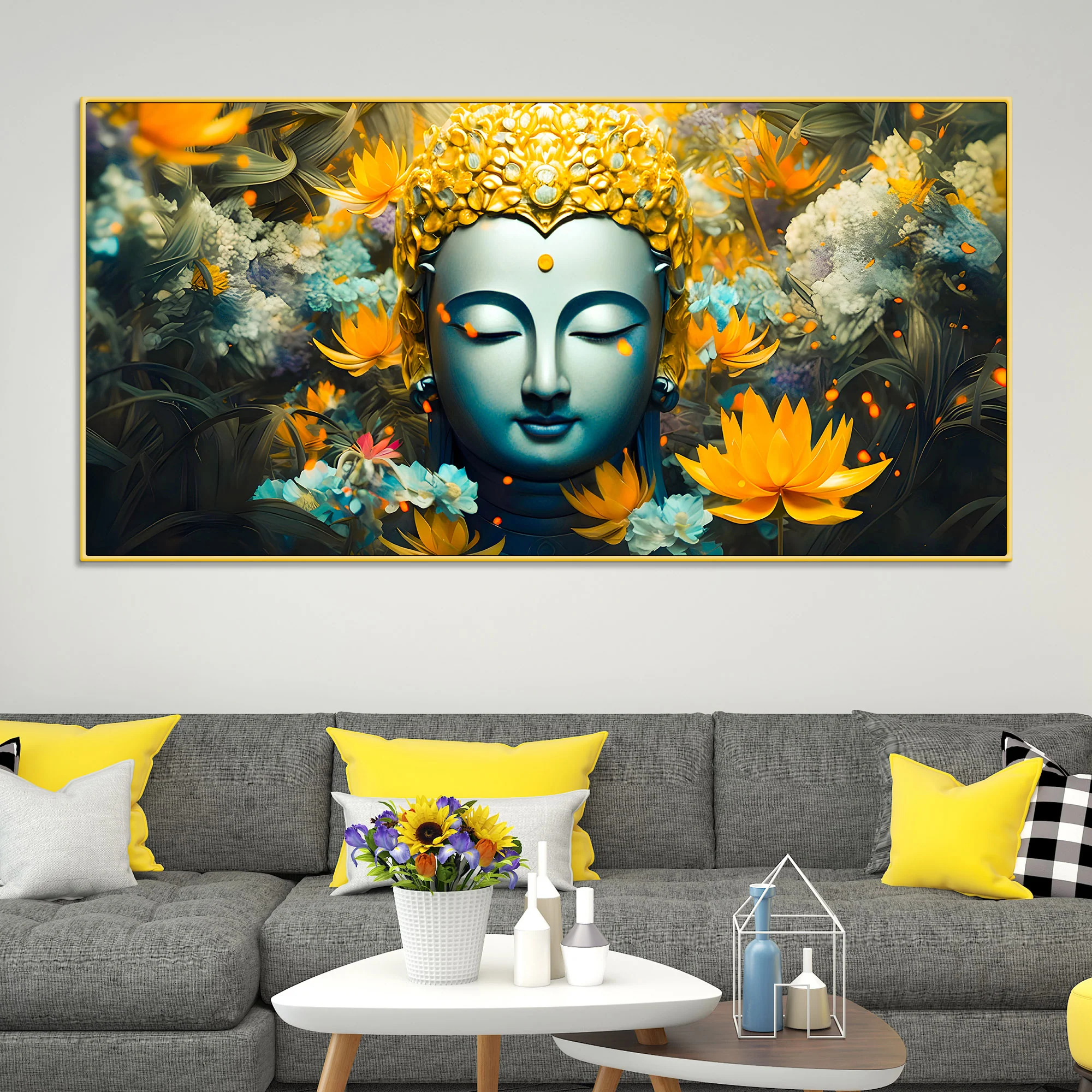 Buddha Wall Painting for Calm & Positive Energy