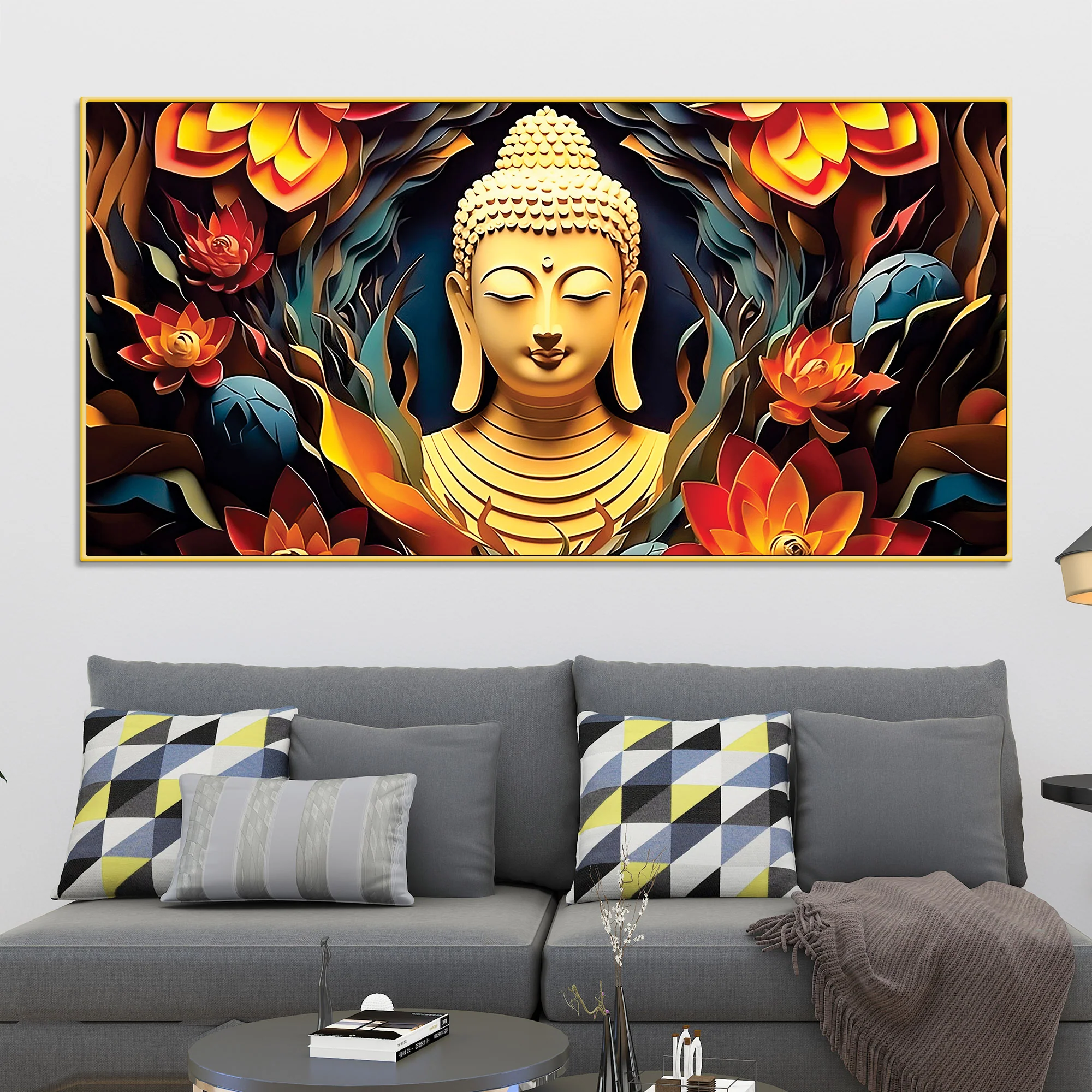 Buddha Wall Painting for Home Decor – Spiritual Artwork
