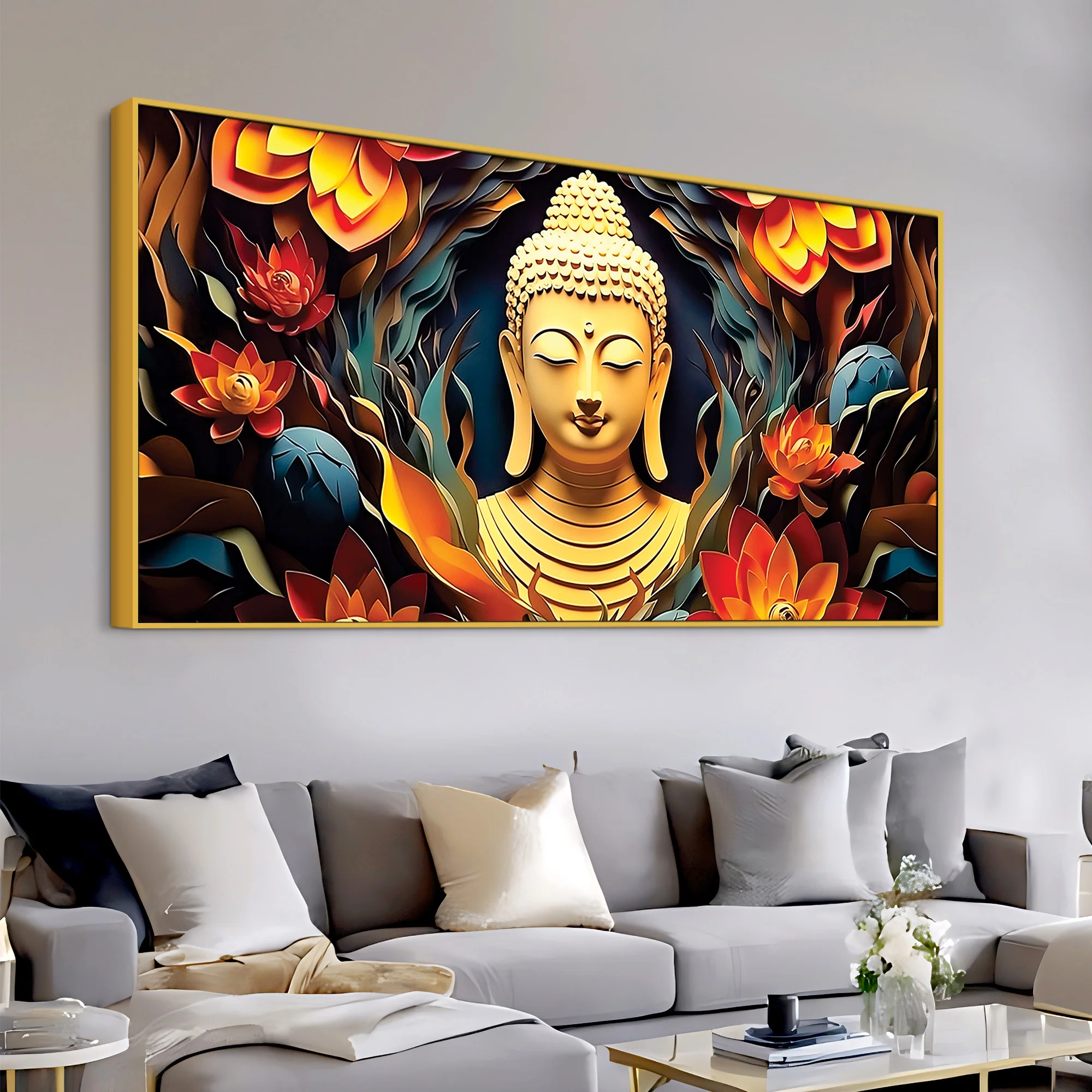 Buddha Wall Painting for Home Decor – Spiritual Artwork - Image 5