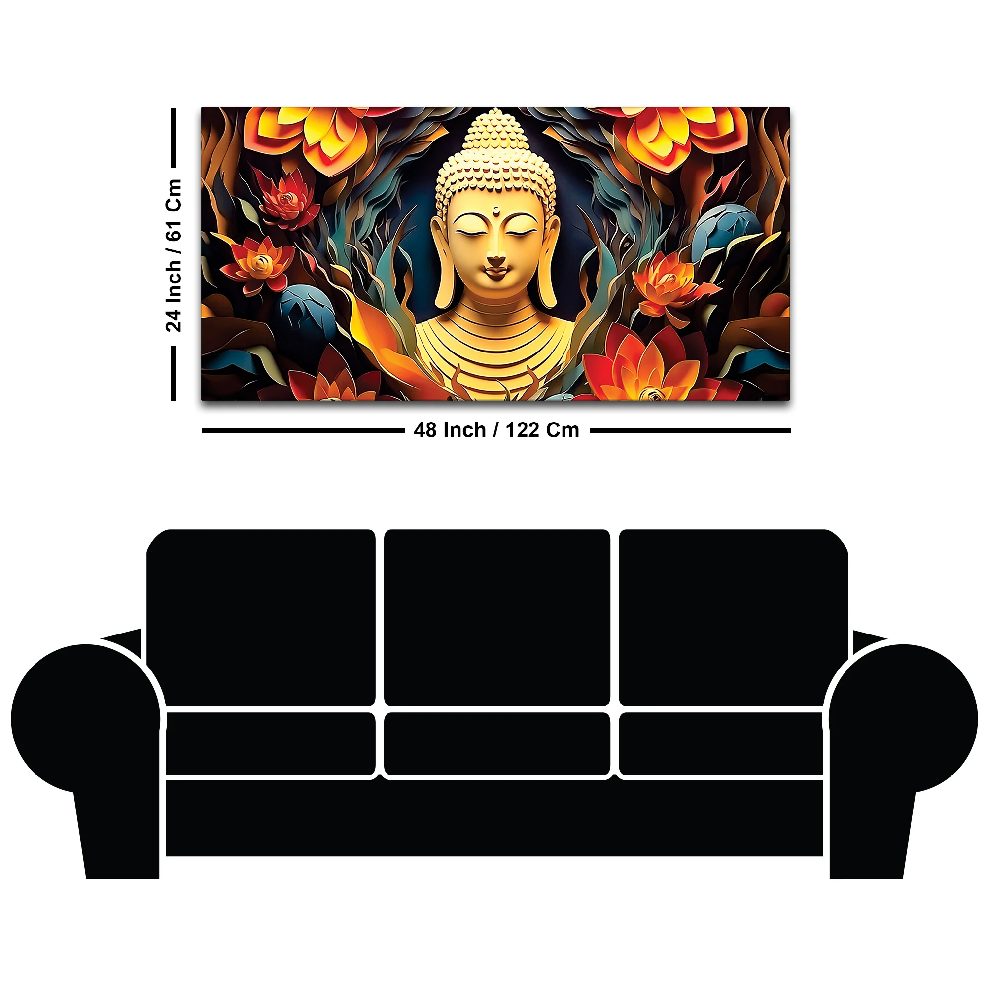 Buddha Wall Painting for Home Decor – Spiritual Artwork - Image 8