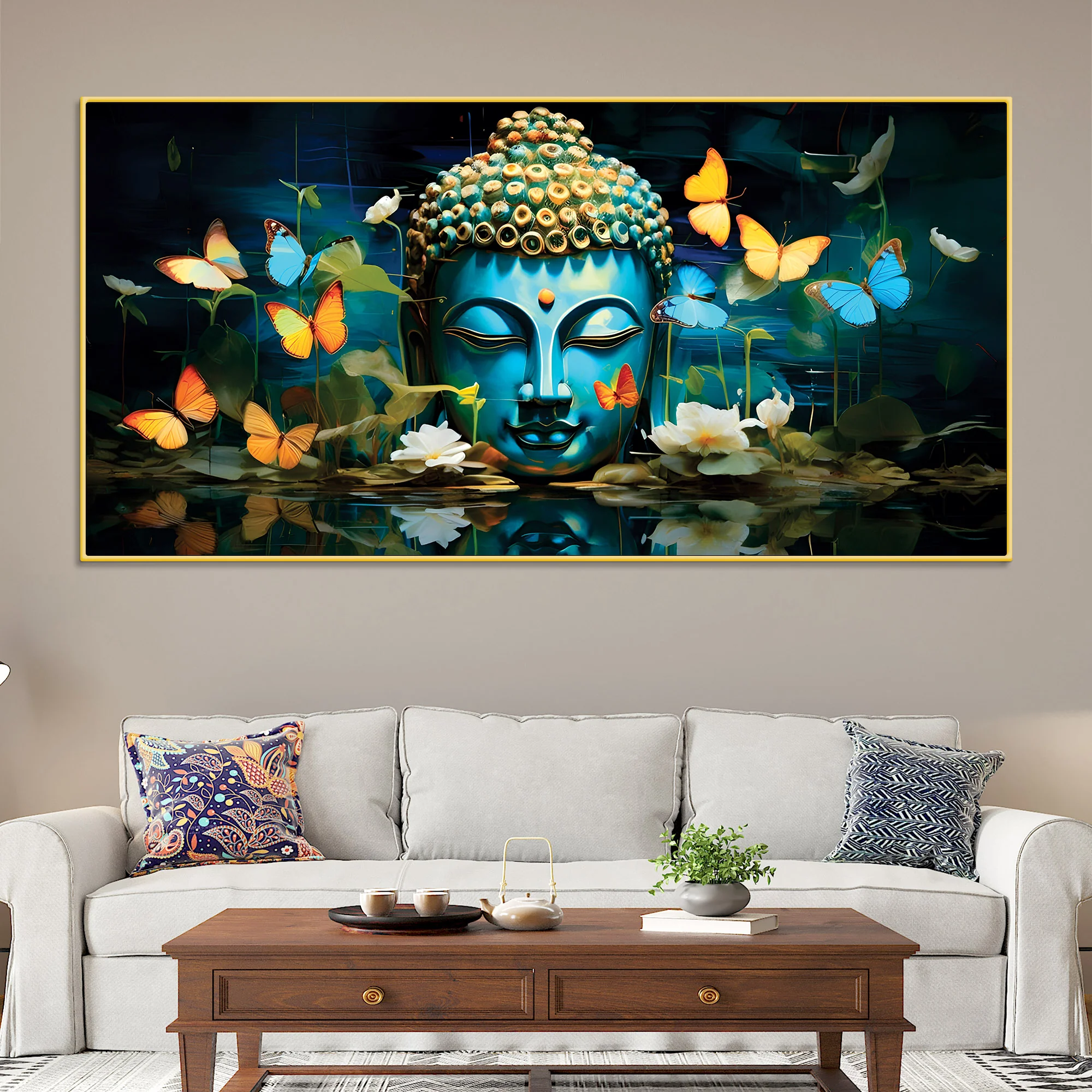 Buddha Wall Painting for Living Room – Calm Vibes Art