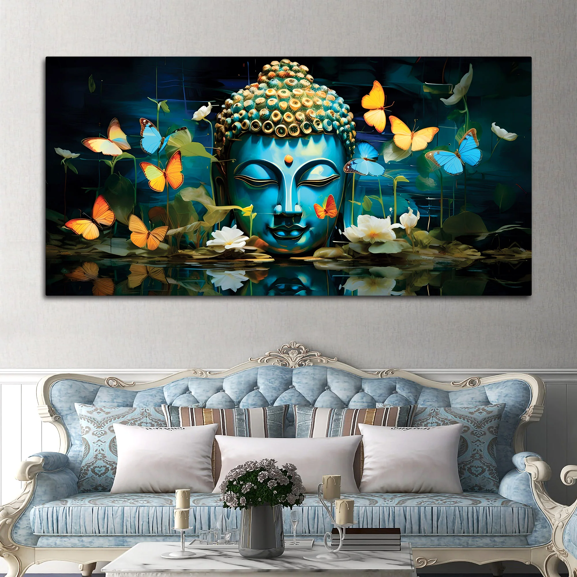 Buddha Wall Painting for Living Room – Calm Vibes Art - Image 3
