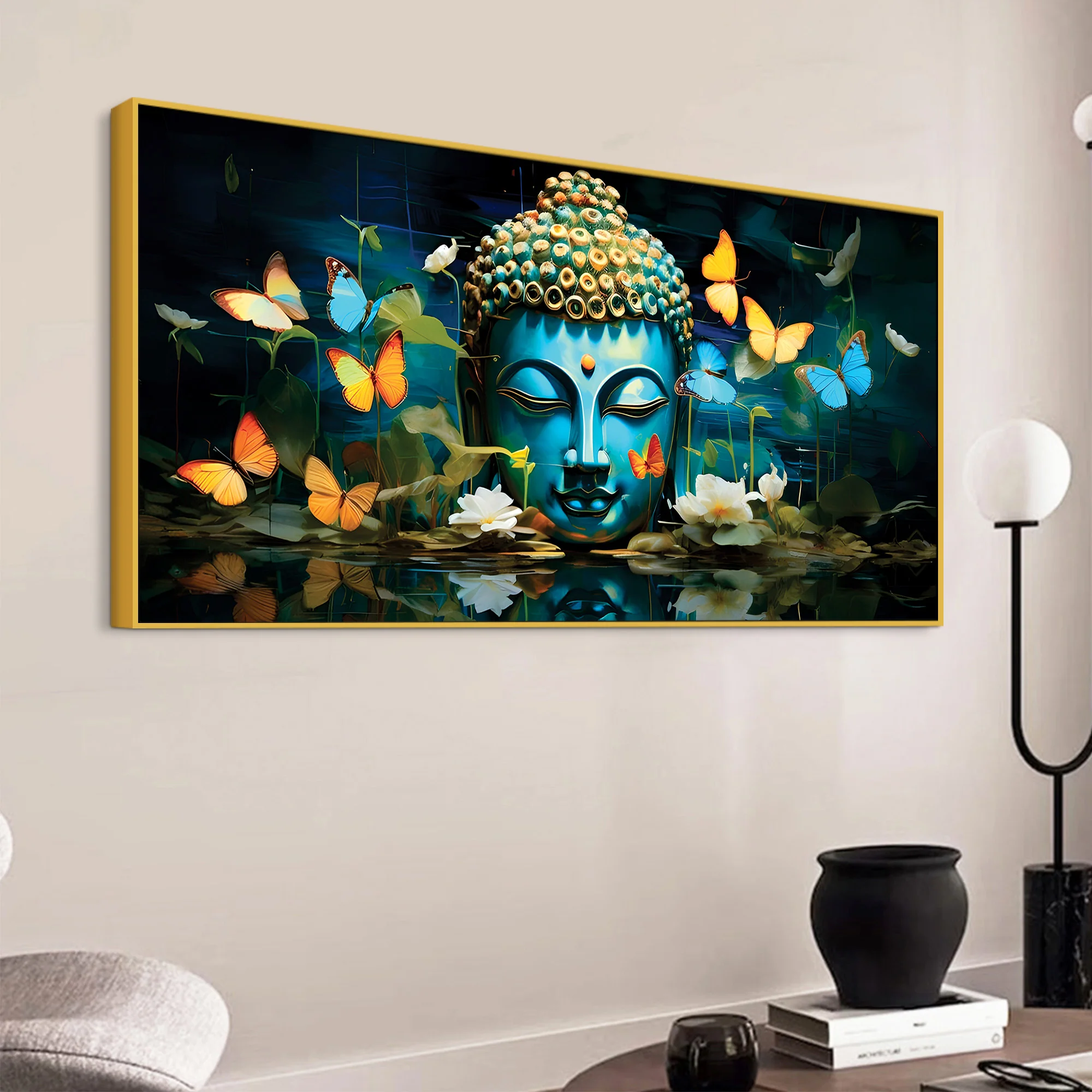 Buddha Wall Painting for Living Room – Calm Vibes Art - Image 5