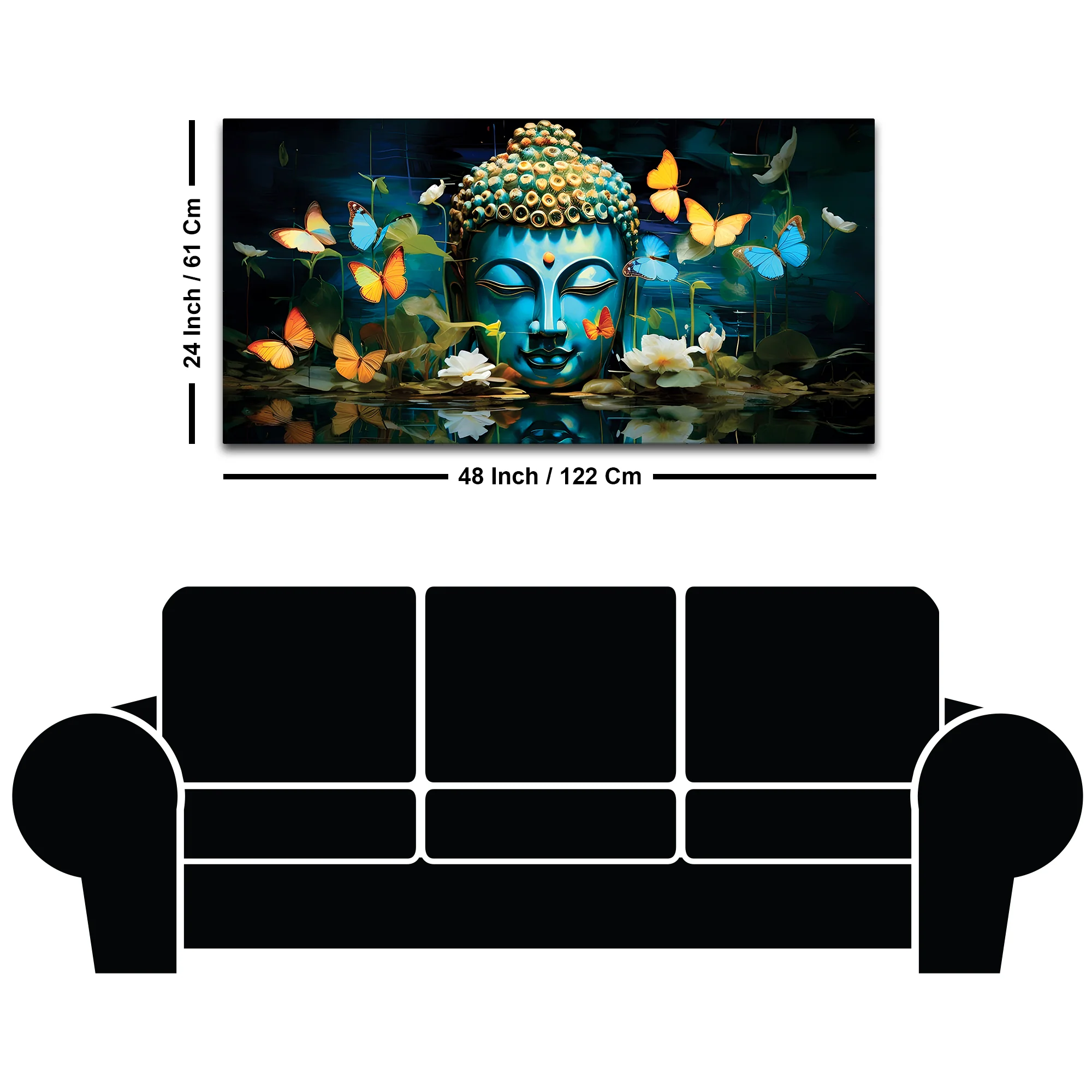 Buddha Wall Painting for Living Room – Calm Vibes Art - Image 8