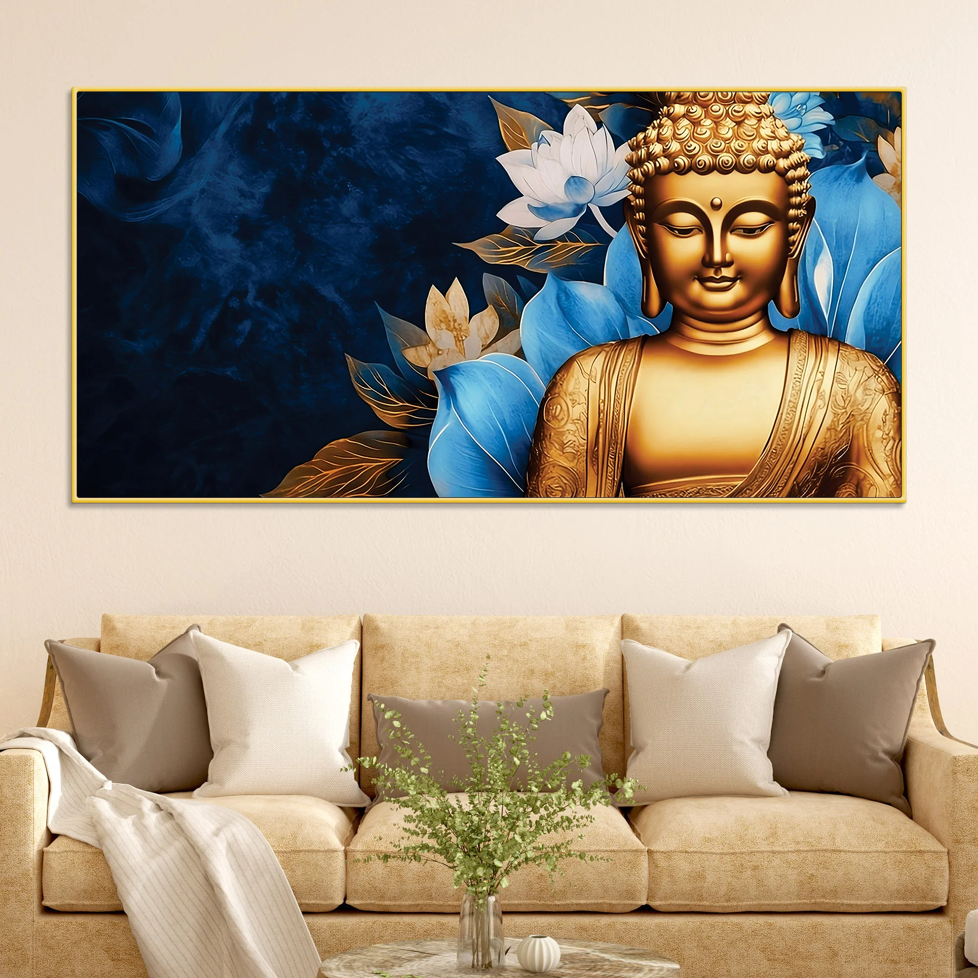 Buddha Wall Painting for Pooja Room – Divine Decor - Image 2