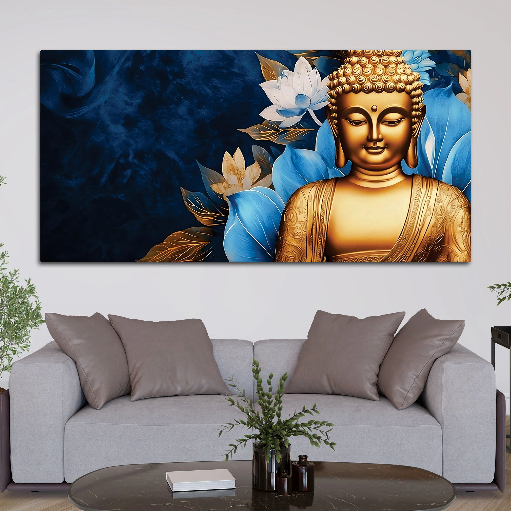 Buddha Wall Painting for Pooja Room – Divine Decor - Image 3