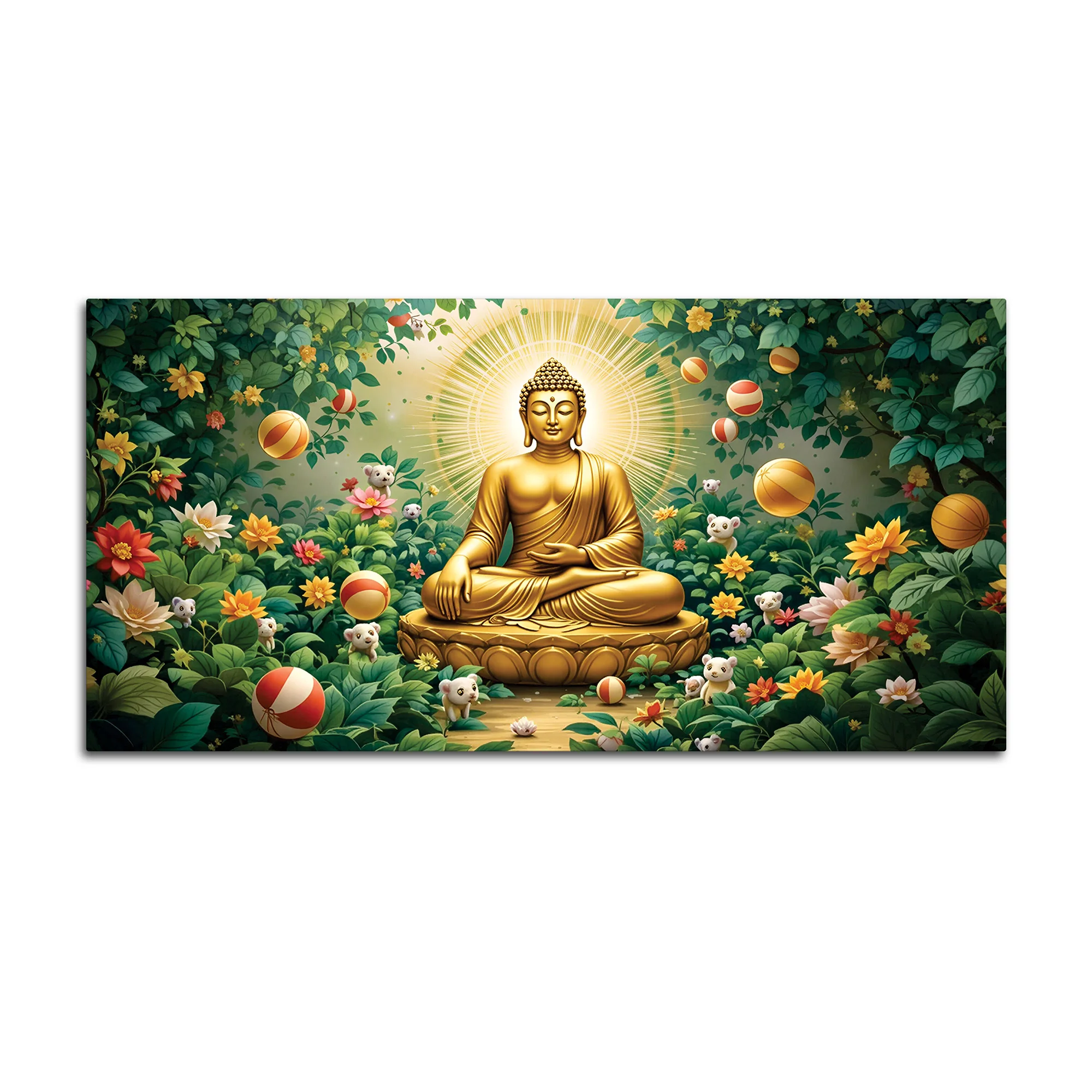 Buddha Wall Painting for Spiritual Interior Décor - Image 4