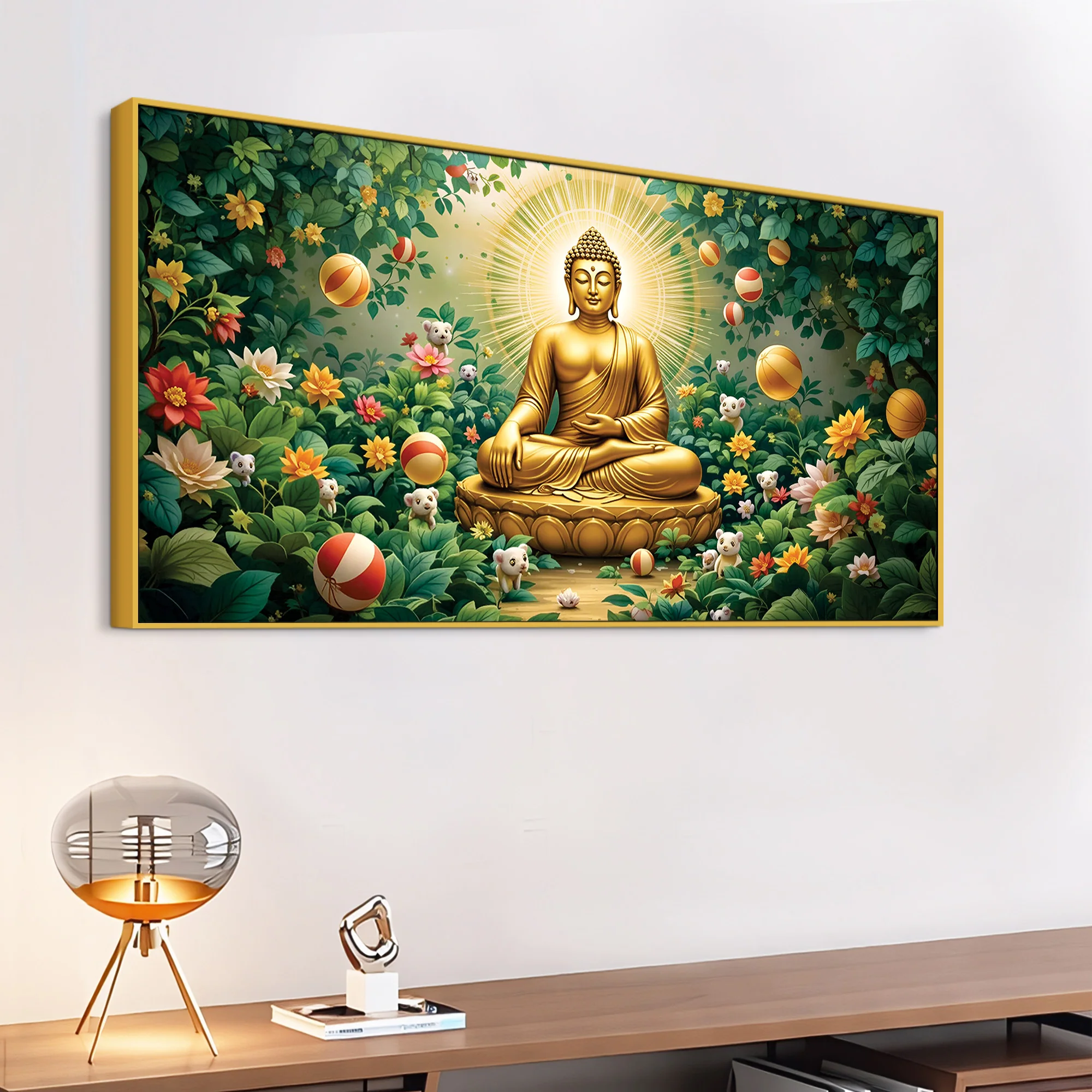 Buddha Wall Painting for Spiritual Interior Décor - Image 5