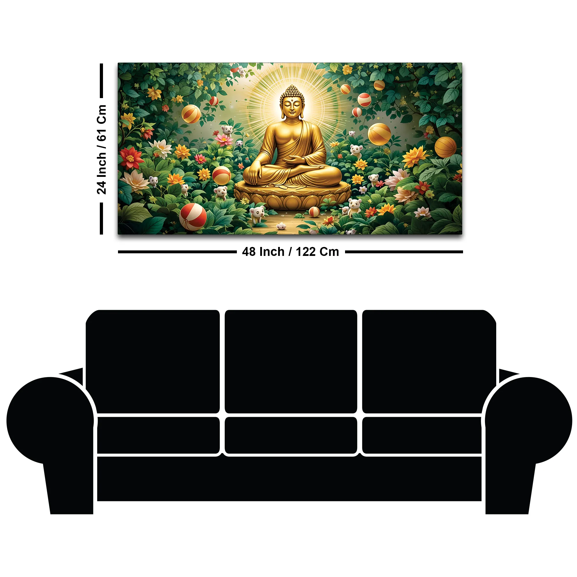 Buddha Wall Painting for Spiritual Interior Décor - Image 8