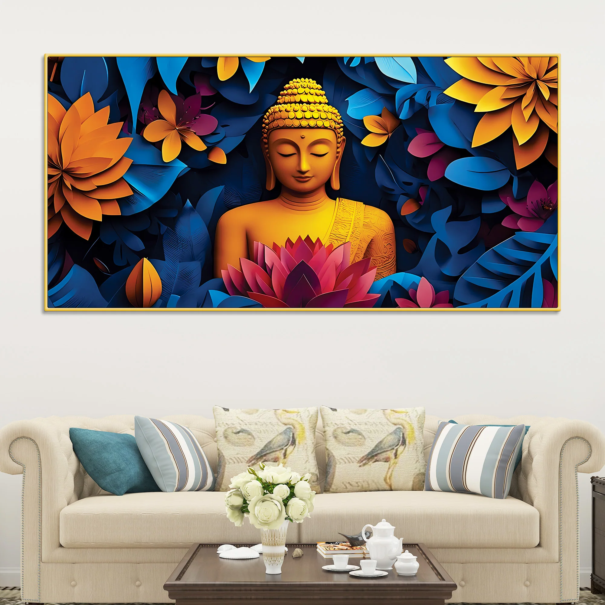 Buddha Wisdom Painting for Spiritual Decor - Image 2