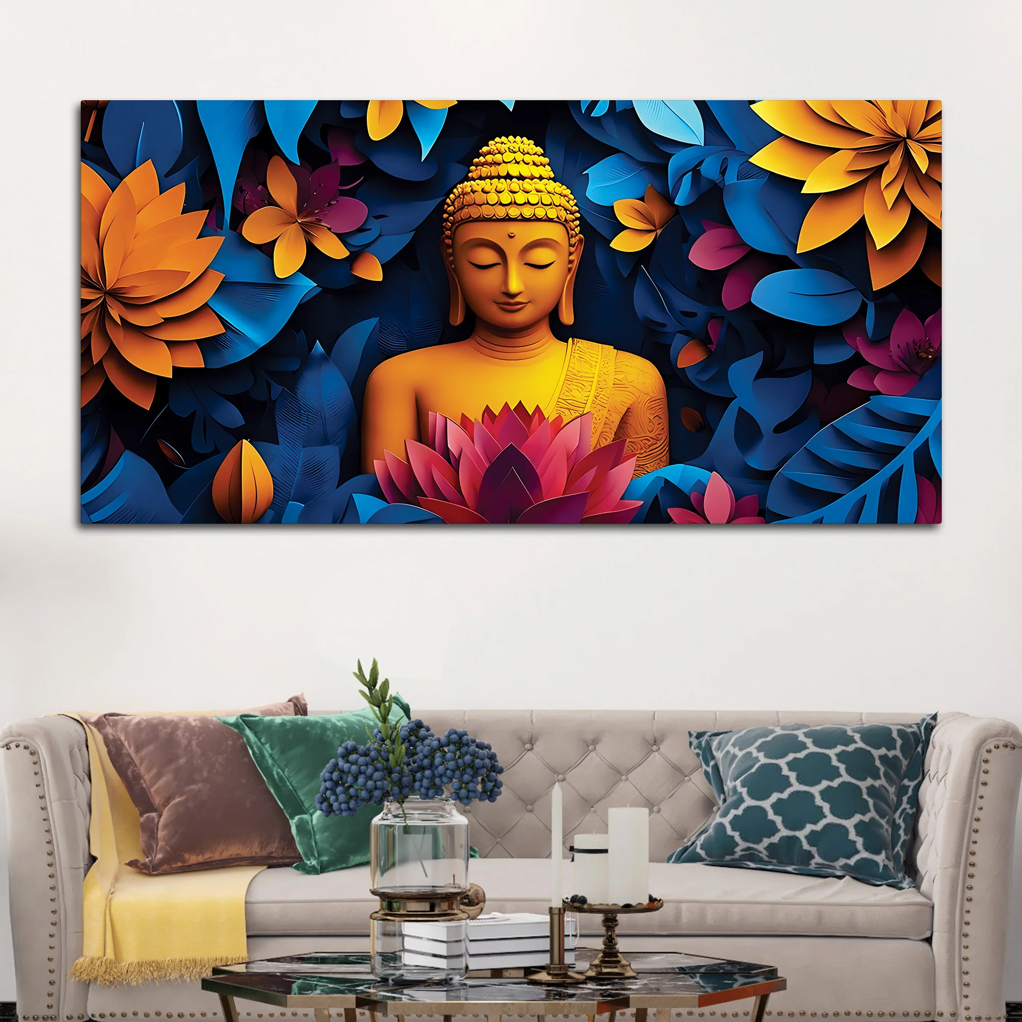 Buddha Wisdom Painting for Spiritual Decor - Image 3