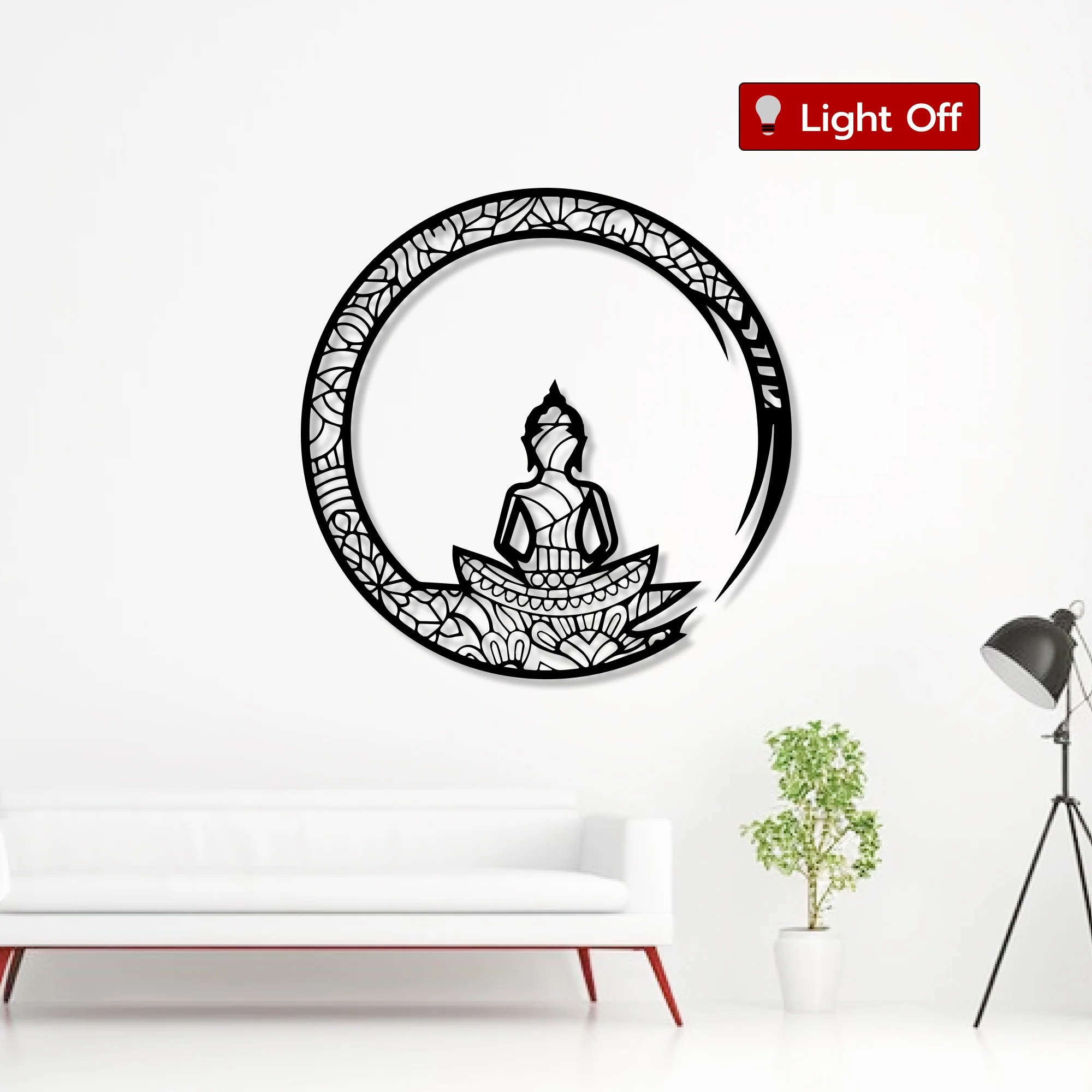 Buddha Zen Spiritual Worship Metal Art Wall Decor - Image 2