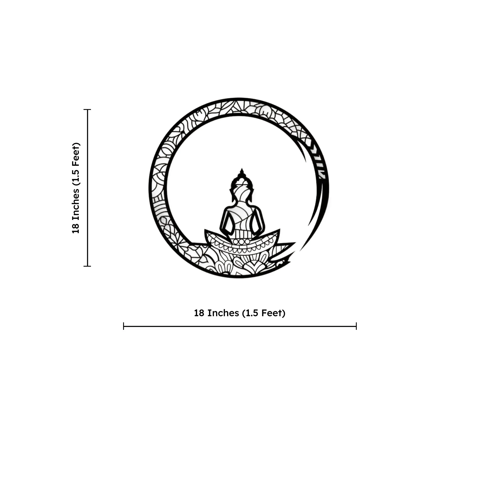 Buddha Zen Spiritual Worship Metal Art Wall Decor - Image 4