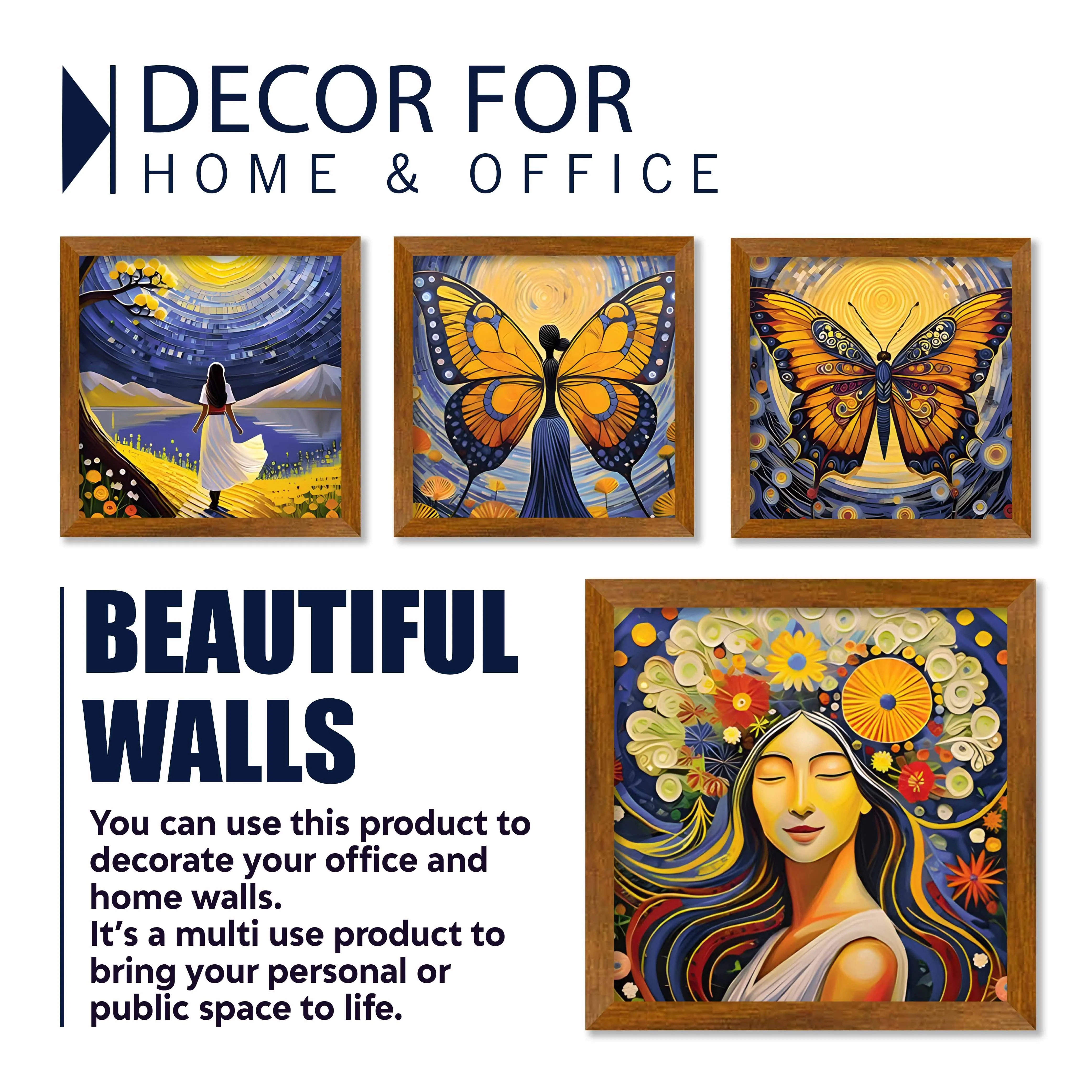 Butterflies Modern Art Wall Frame Set of Four - Image 4