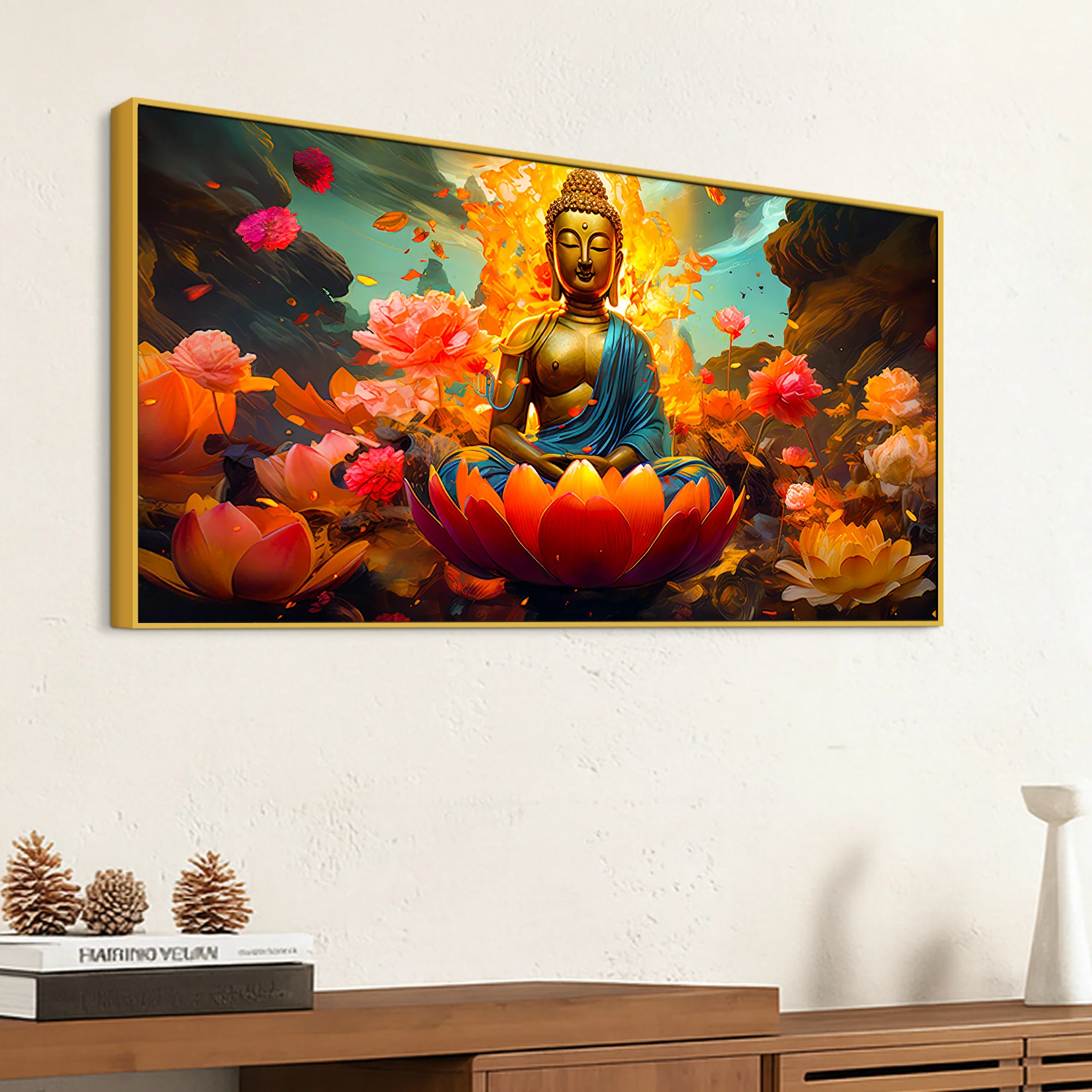 Calm & Peaceful Buddha Canvas Painting for Home Walls - Image 5