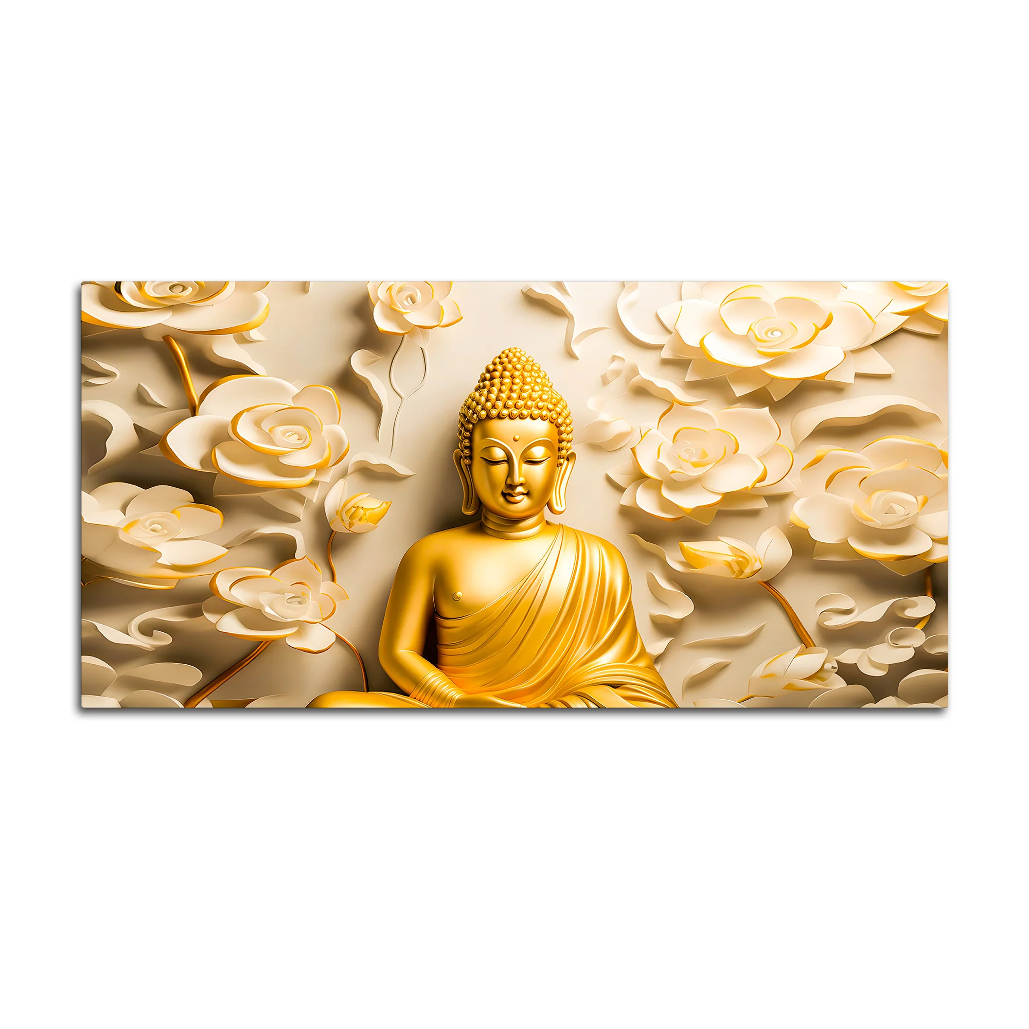 Calm & Positive Buddha Wall Painting for Spiritual Decor - Image 4