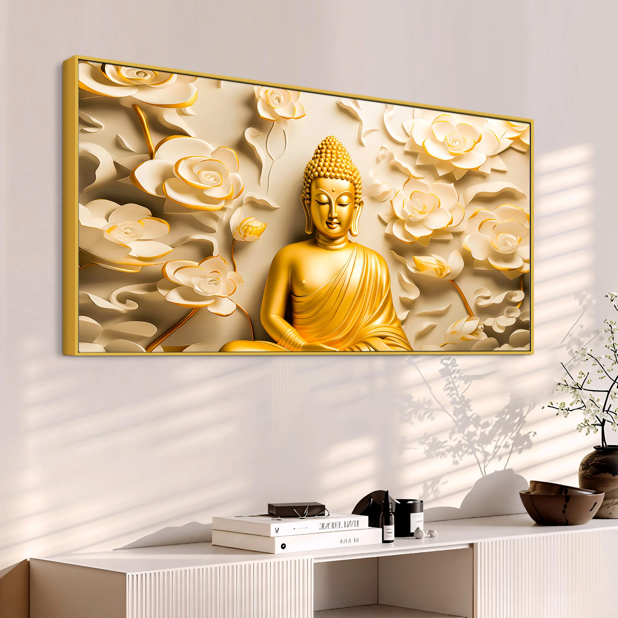 Calm & Positive Buddha Wall Painting for Spiritual Decor - Image 5