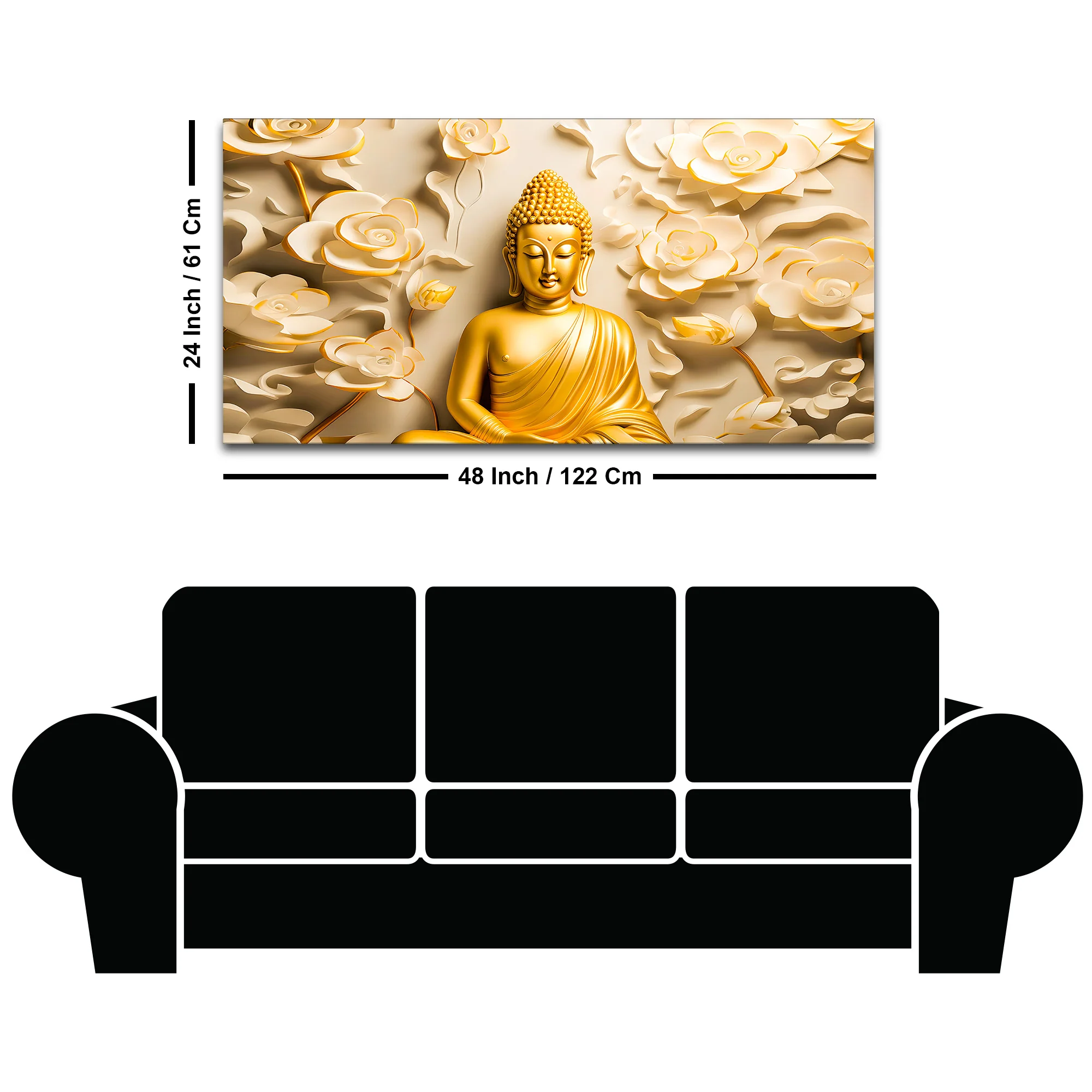 Calm & Positive Buddha Wall Painting for Spiritual Decor - Image 8