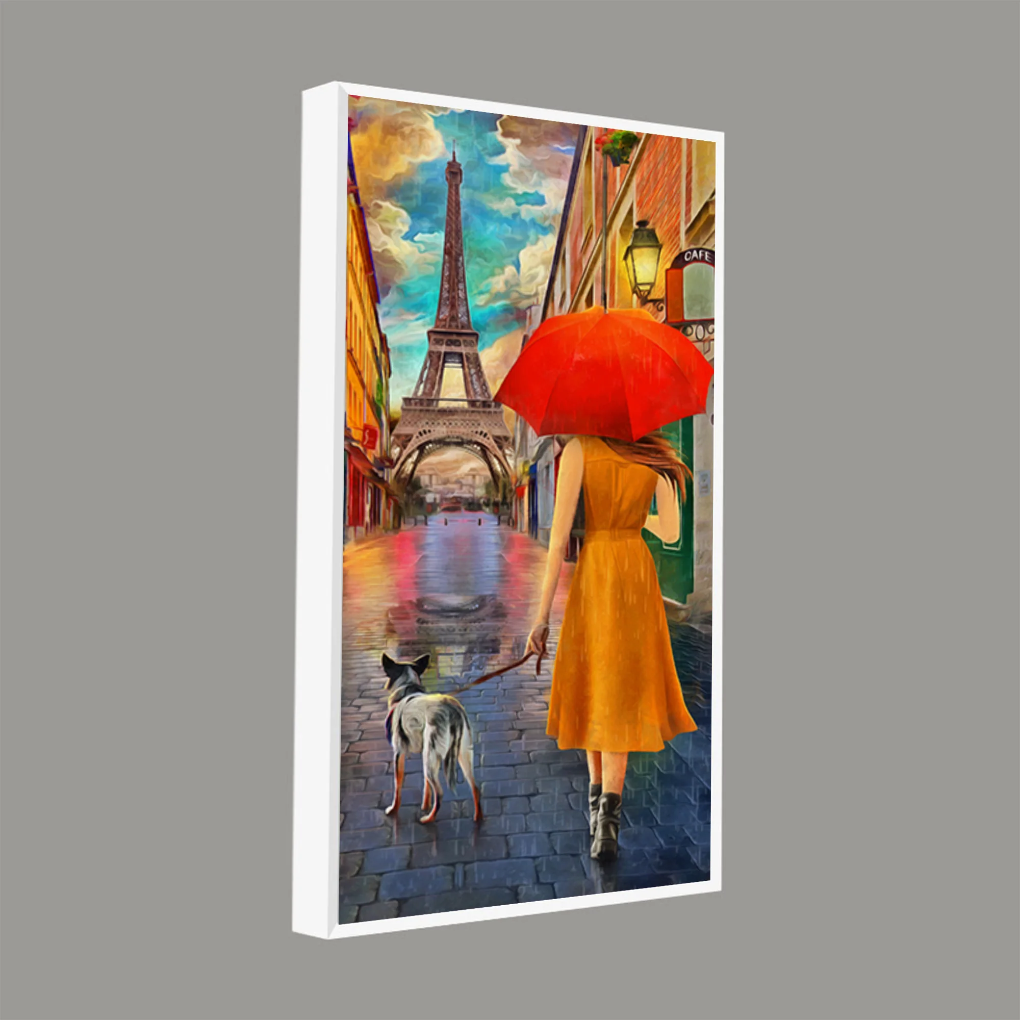 Canvas Wall Hanging Painting Rainy Day Street View of Paris - Image 7