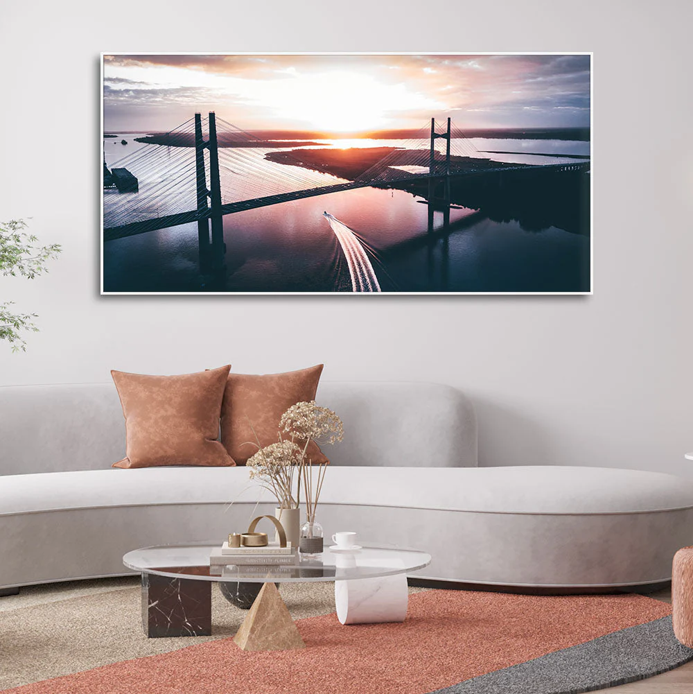 Canvas Wall Painting of Beautiful Bridge in Sunset - Image 3