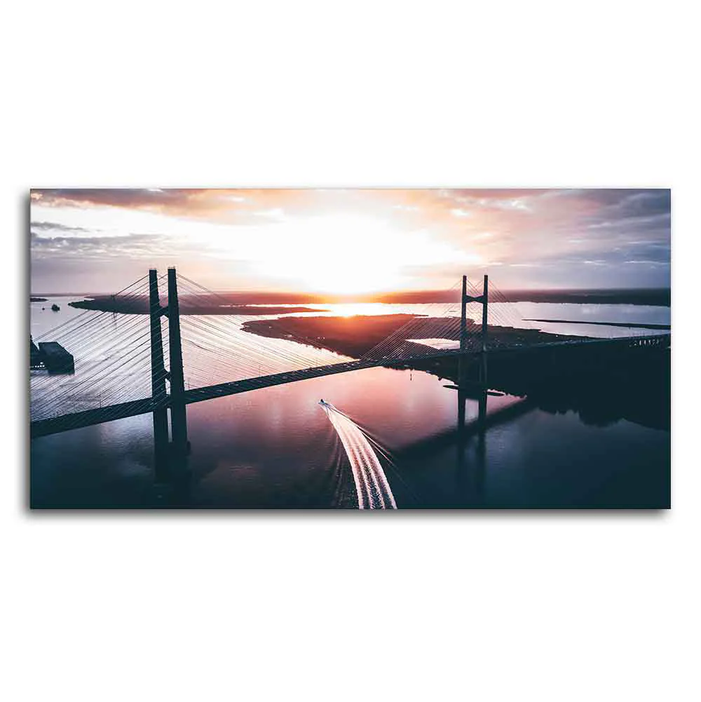 Canvas Wall Painting of Beautiful Bridge in Sunset - Image 4