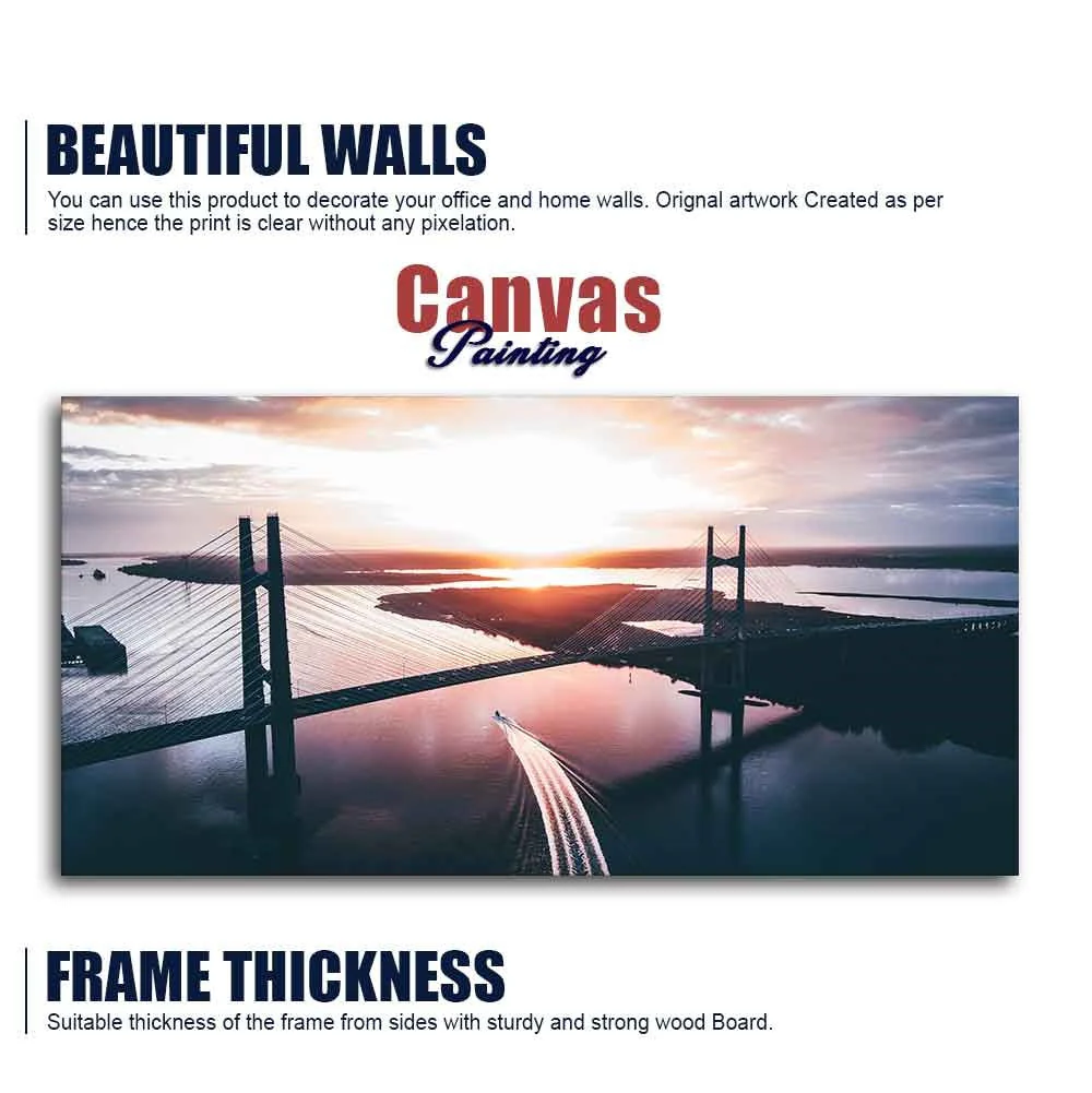 Canvas Wall Painting of Beautiful Bridge in Sunset - Image 6