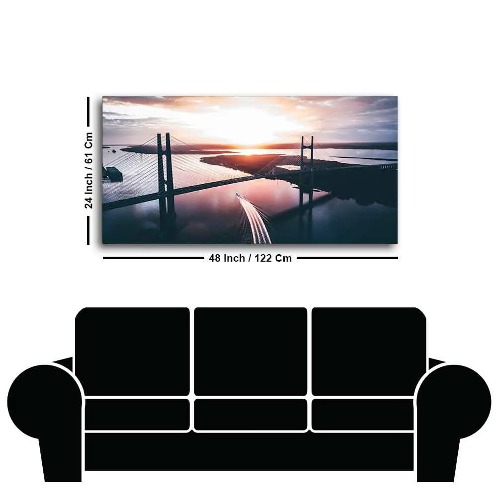Canvas Wall Painting of Beautiful Bridge in Sunset - Image 7