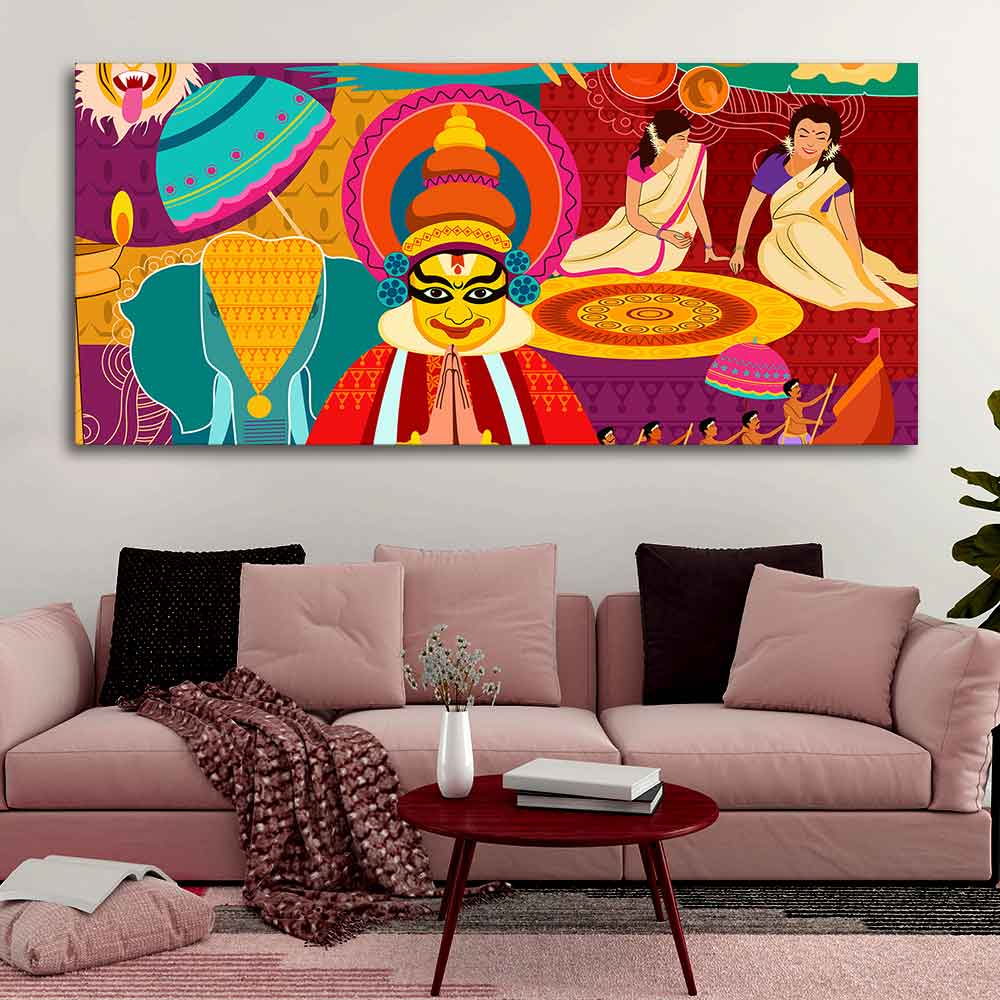 Canvas Wall Painting of Celebration Onam Festival - Image 2