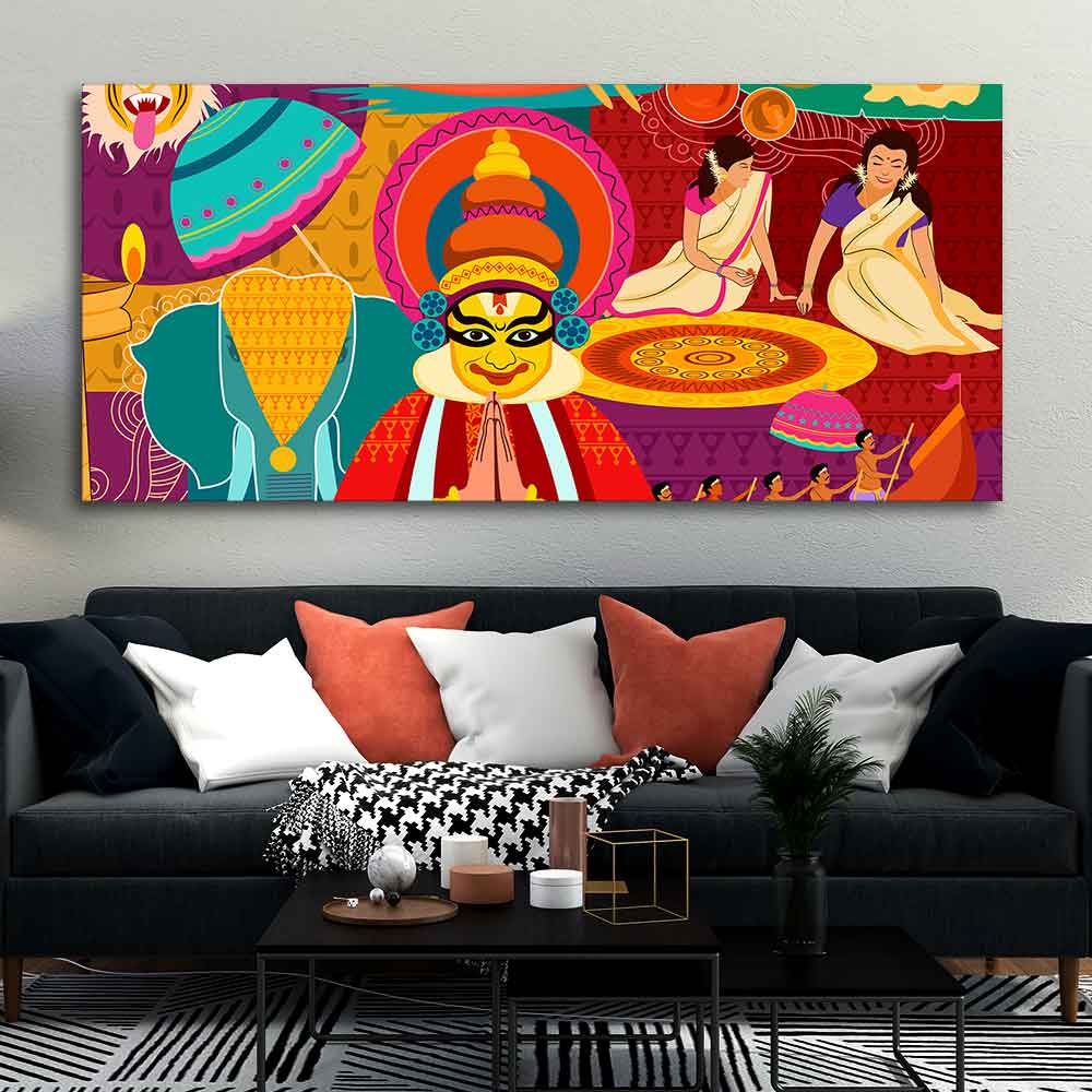 Canvas Wall Painting of Celebration Onam Festival - Image 3