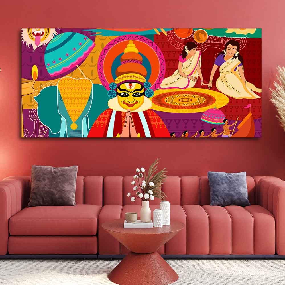 Canvas Wall Painting of Celebration Onam Festival - Image 4