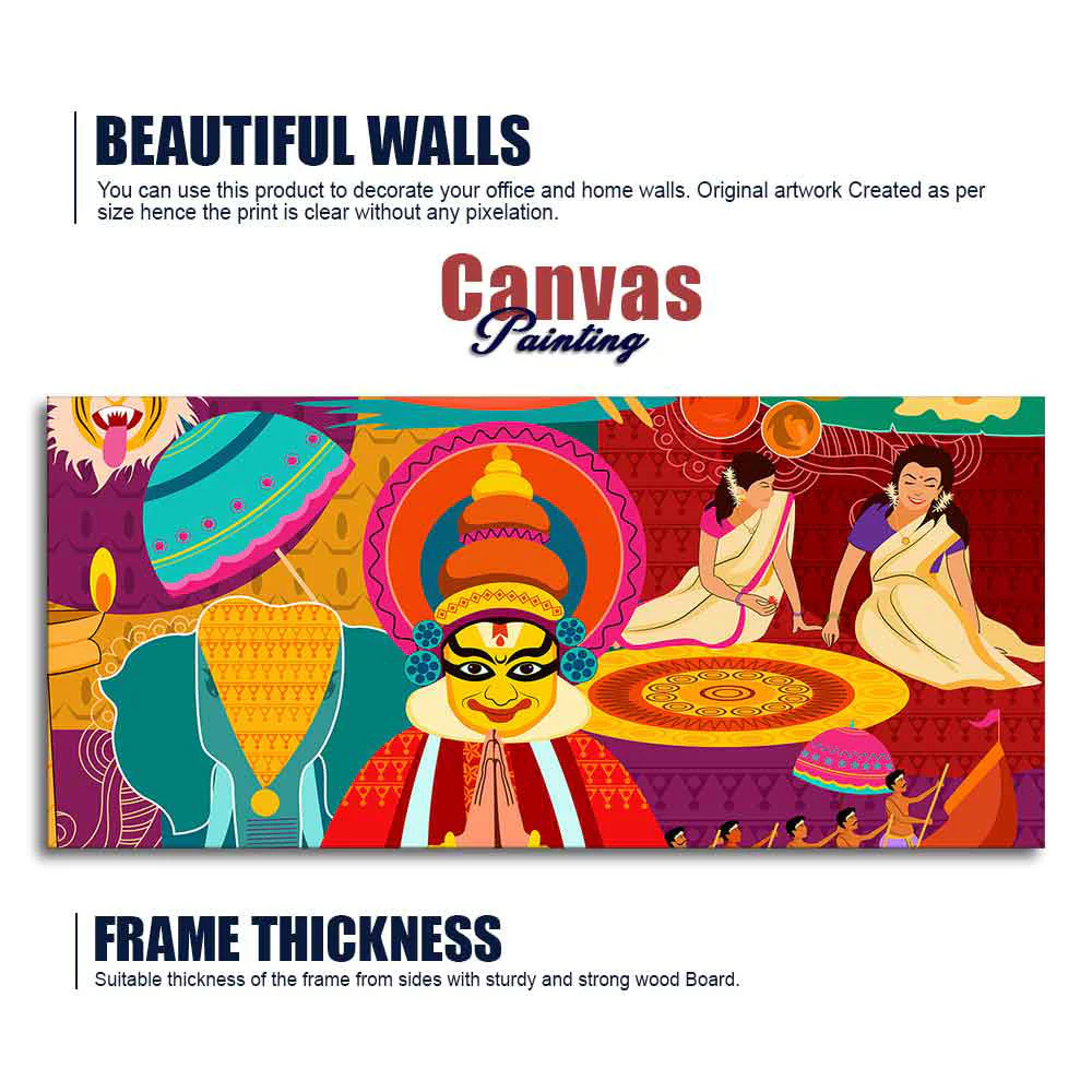Canvas Wall Painting of Celebration Onam Festival - Image 6