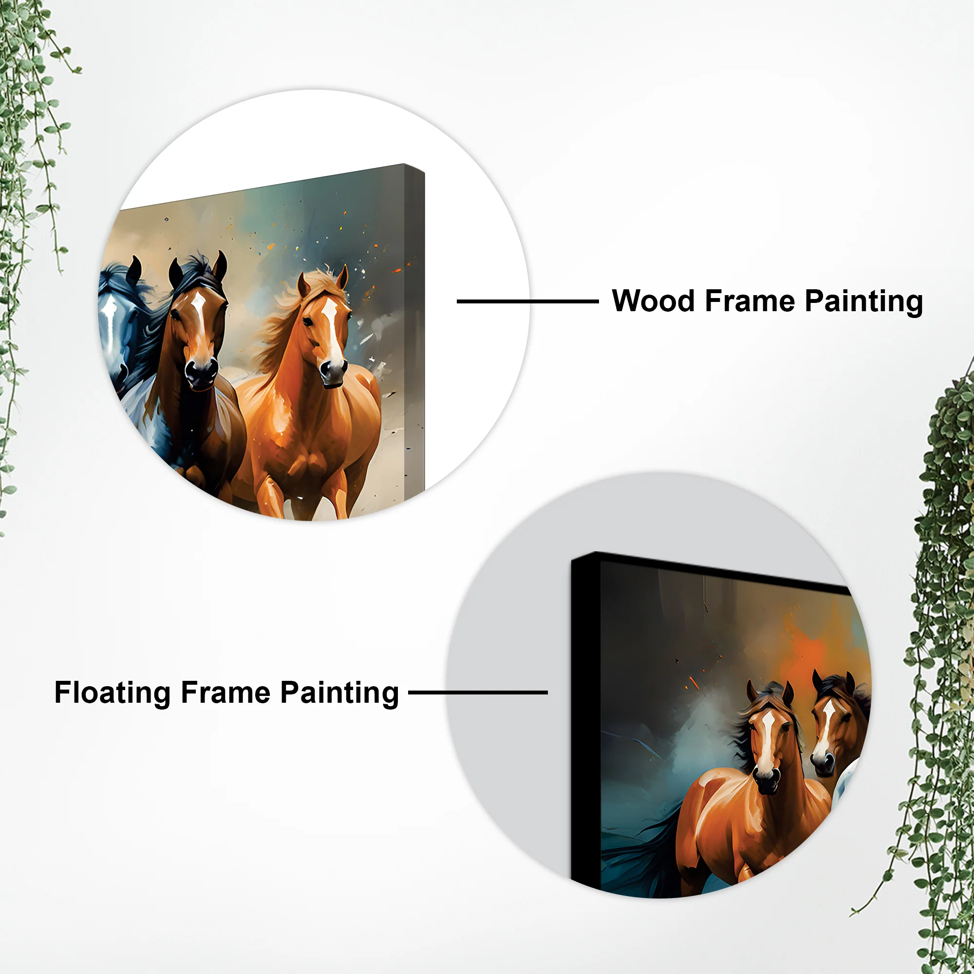 Canvas Wall Painting of Seven Running Horses - Image 5