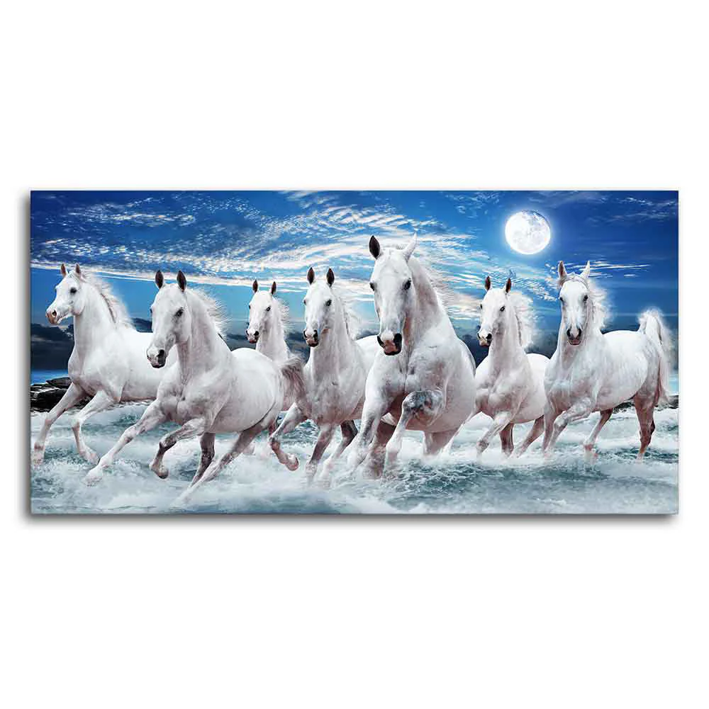 Seven Running Horses Wall Painting in Water - Image 5