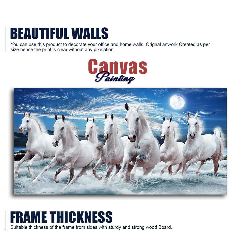 Seven Running Horses Wall Painting in Water - Image 6