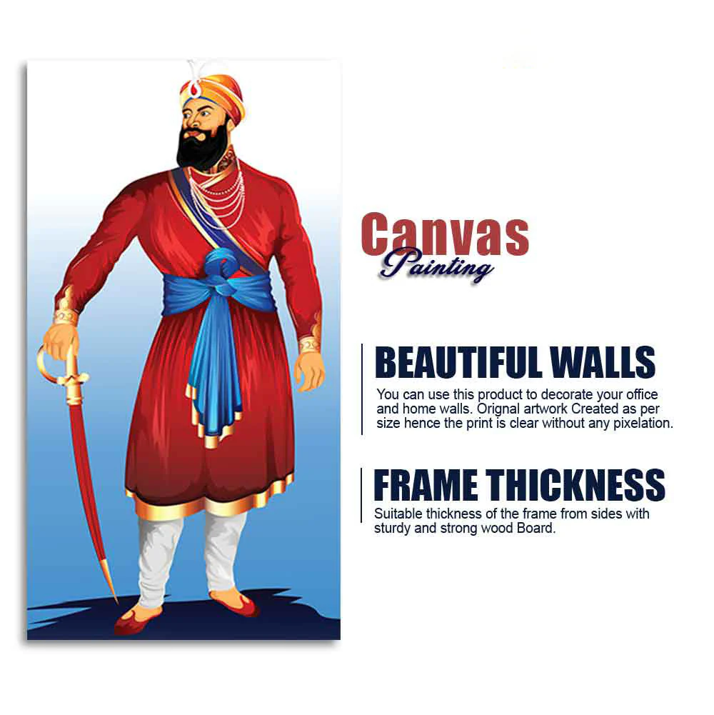 Canvas Wall Painting of Shri Guru Gobind Singh - Image 8