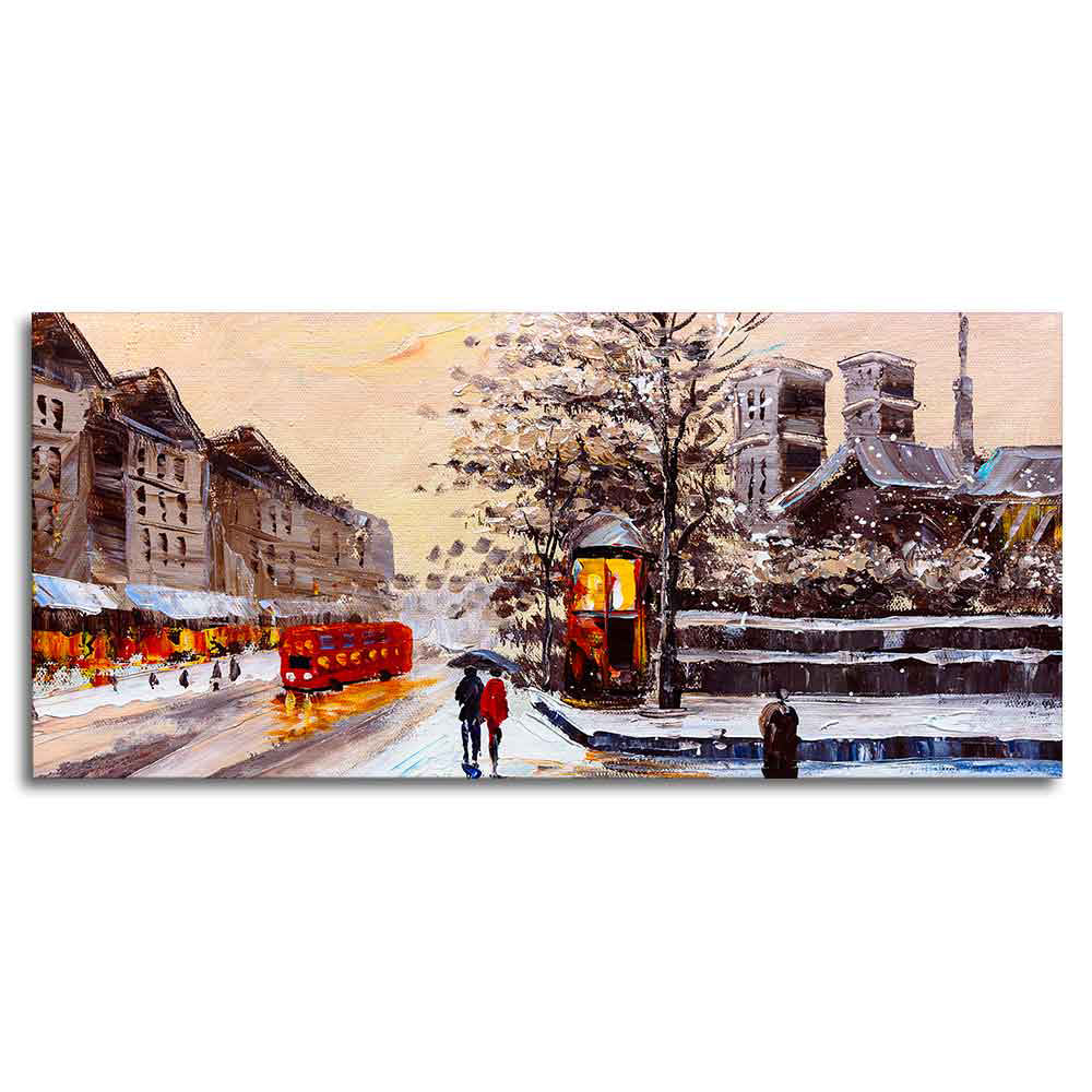 Canvas Wall Painting of Street view of London in Winters - Image 5
