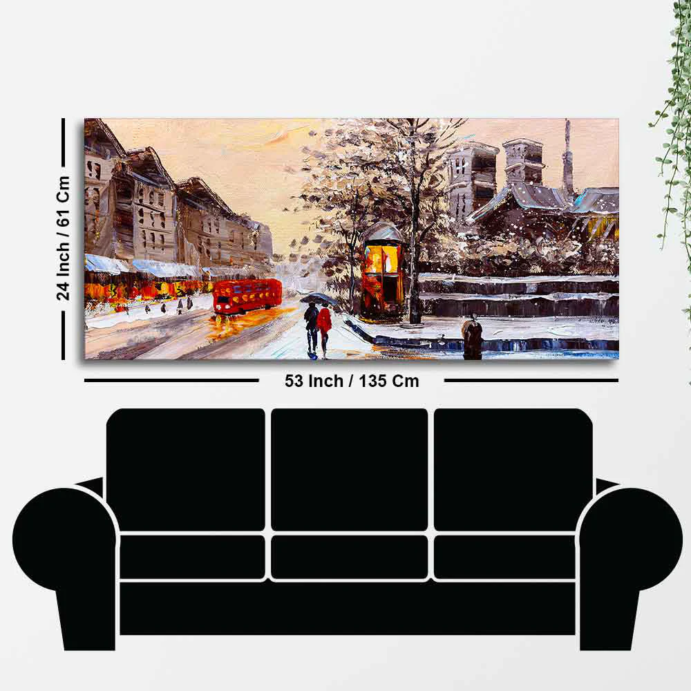 Canvas Wall Painting of Street view of London in Winters - Image 7