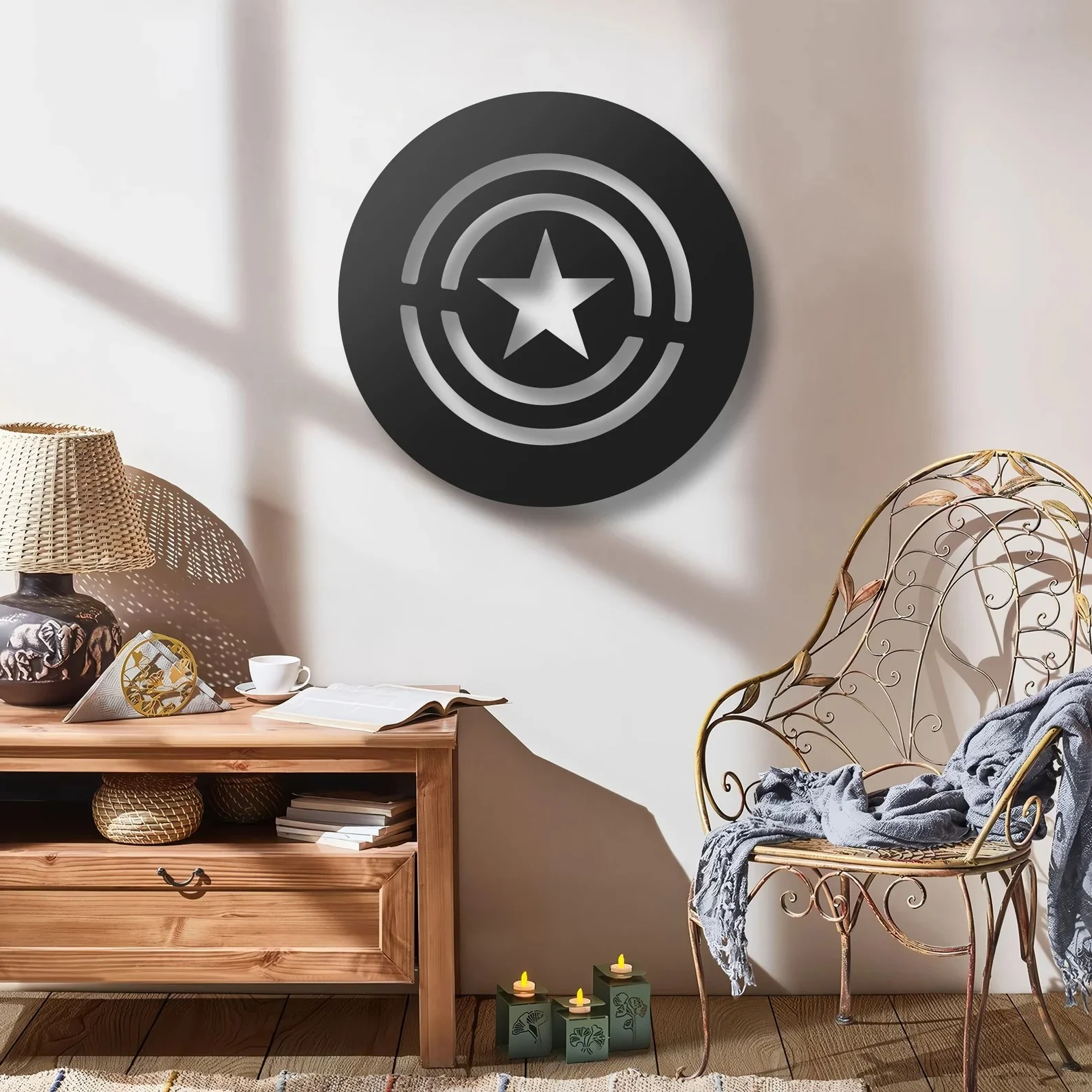 Captain America Shield Wall Metal Art Decor