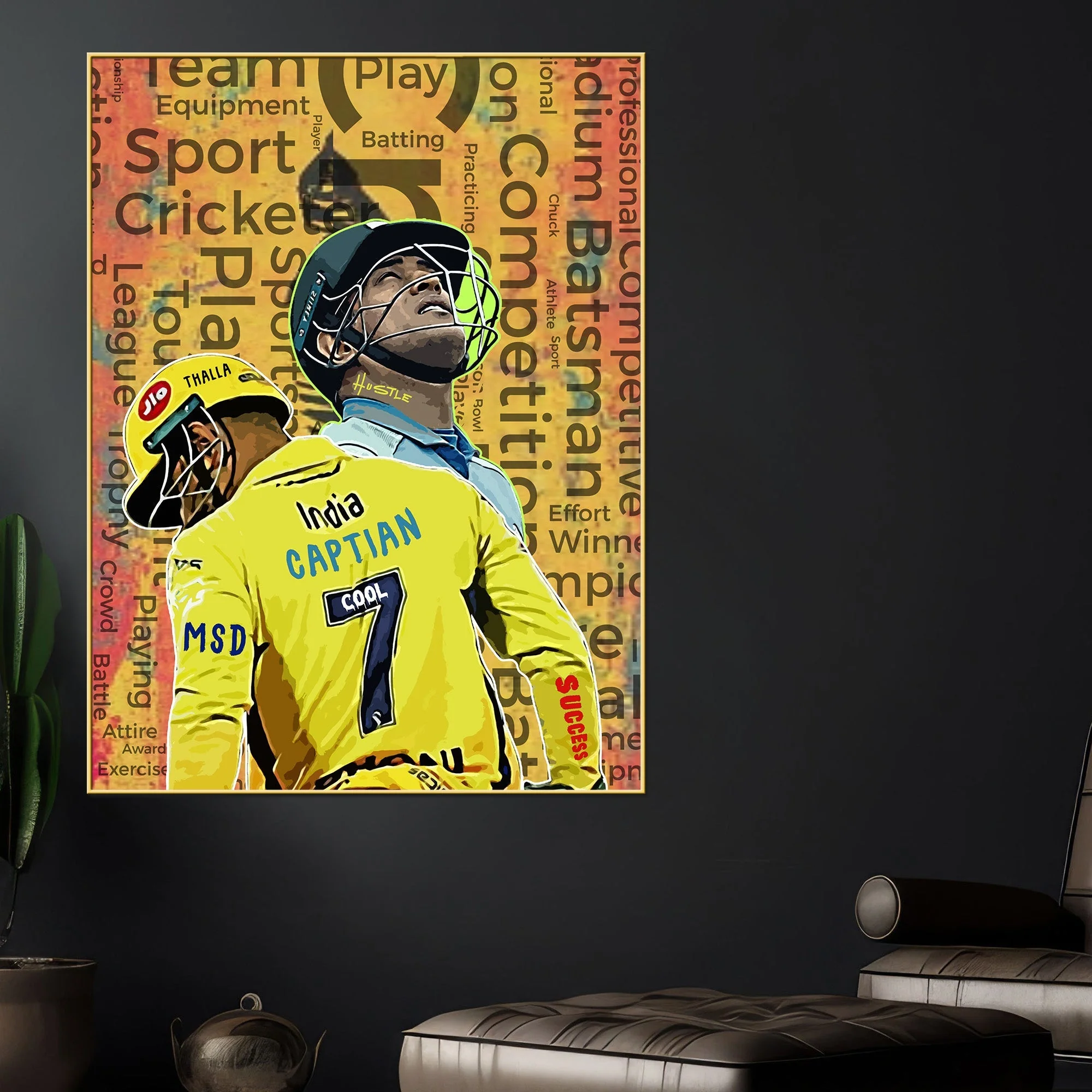 Captain Of 7 Seas Dhoni Cotton Canvas Wall Painting - Image 2