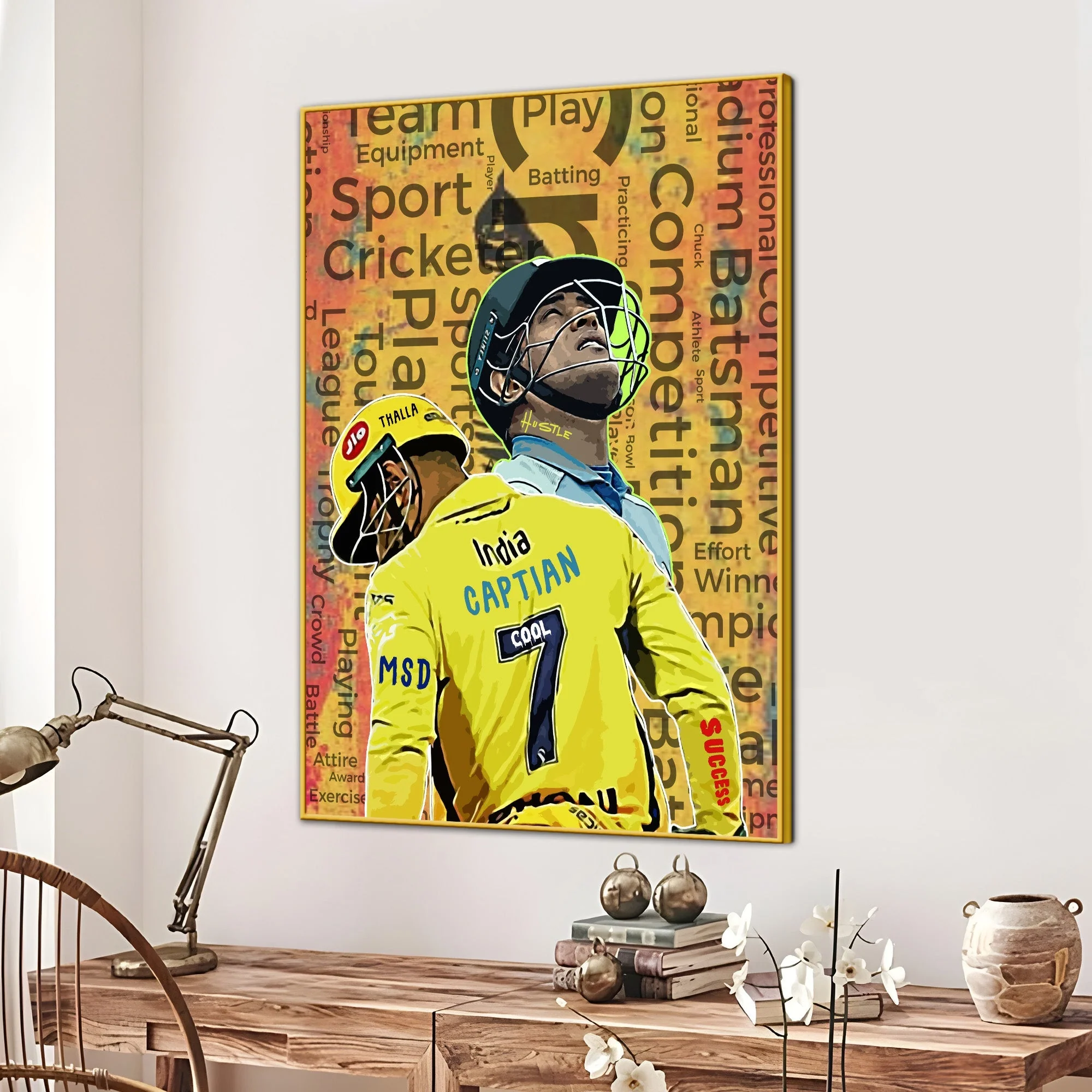 Captain Of 7 Seas Dhoni Cotton Canvas Wall Painting - Image 3